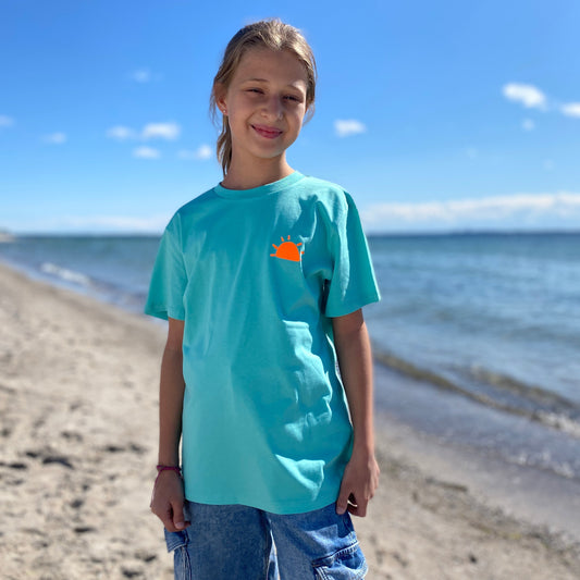 Kinder T-Shirt SUNSET (pool blue/orange) lovingsoul