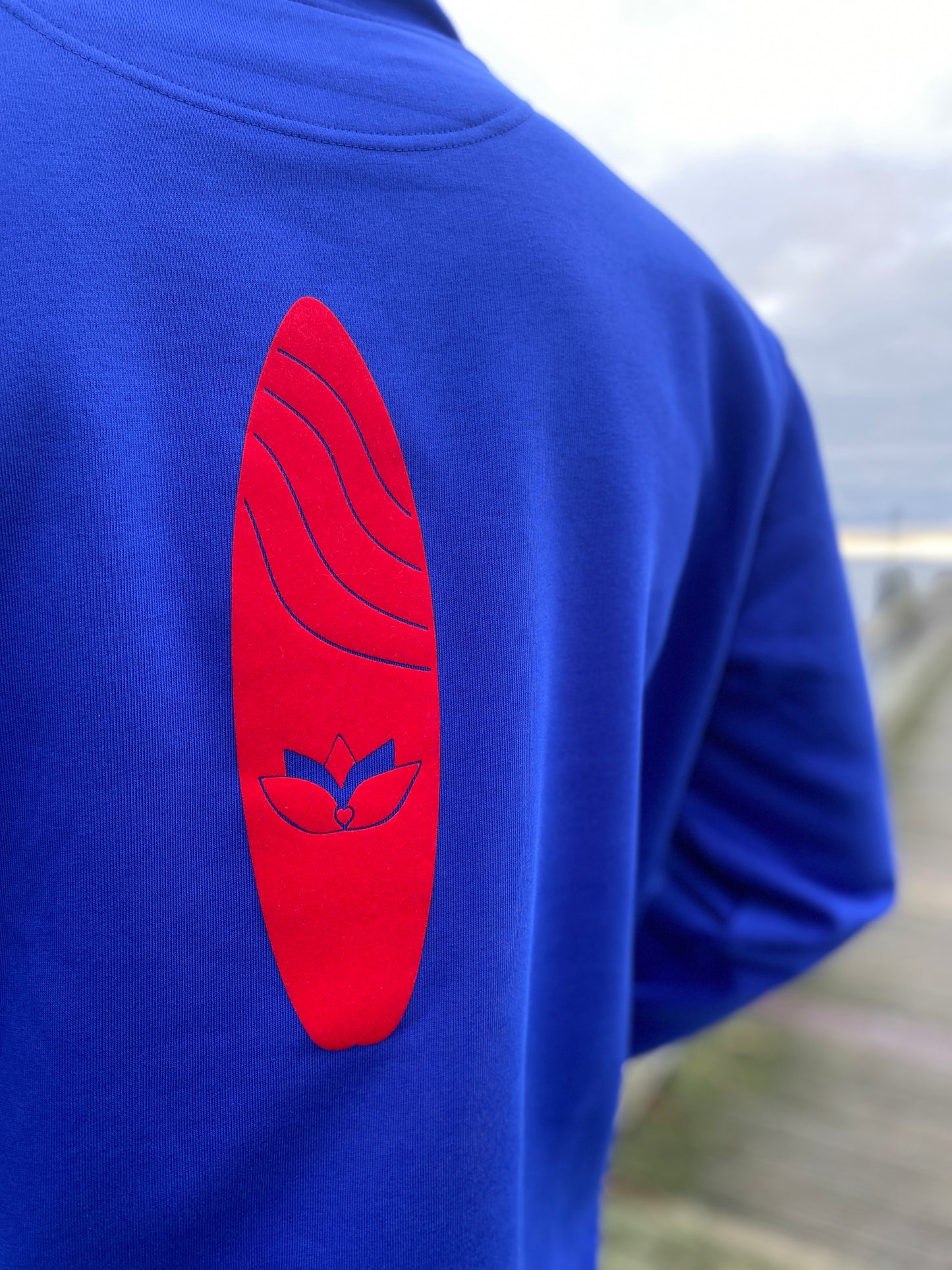 Kapuzenpullover Hoodie SOUL ZONE SURFBOARD (worker blue/feuerrot) loving soul