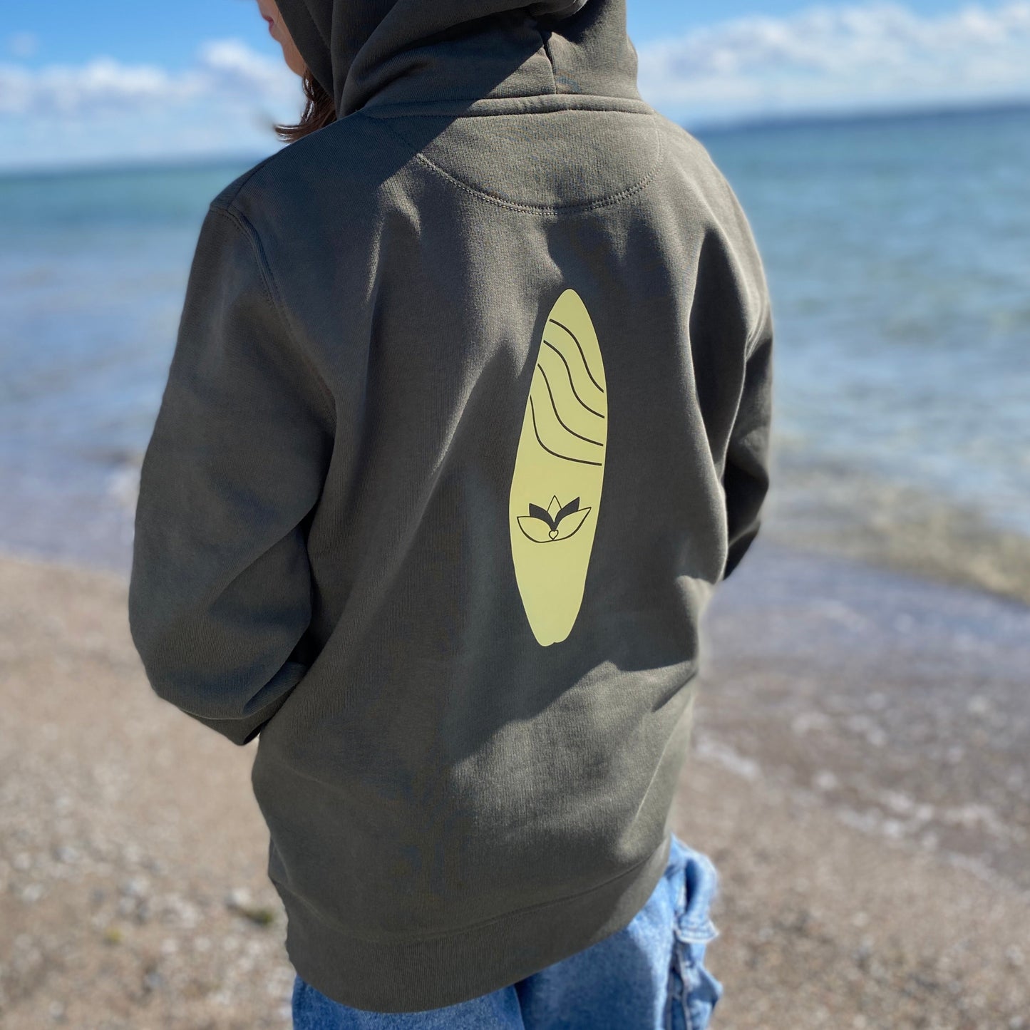 Kinder Kapuzenpullover Hoodie WELLE/BOARD (khaki/pastell yellow) loving soul