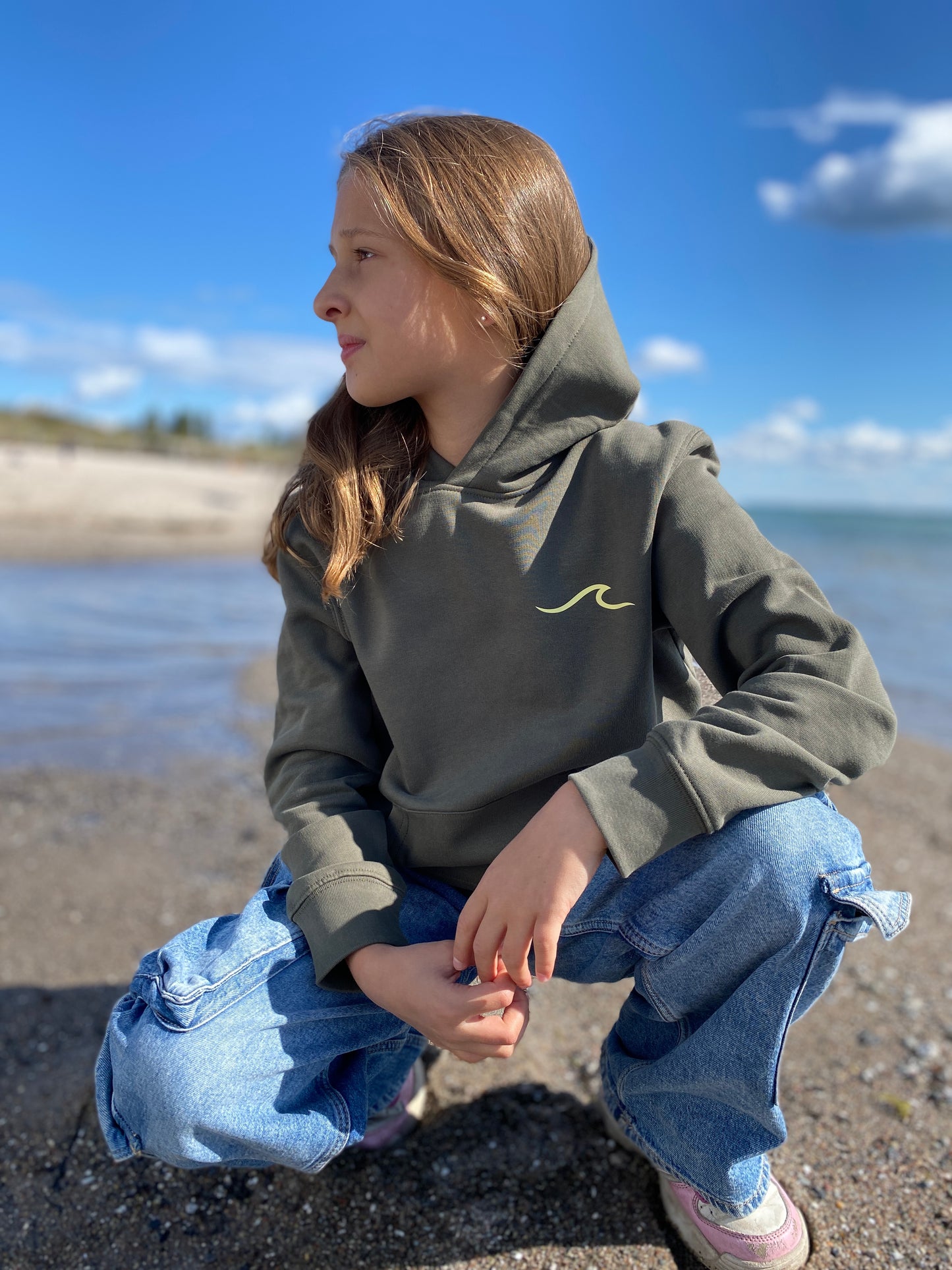 Kinder Kapuzenpullover Hoodie WELLE/BOARD (khaki/pastell yellow) loving soul