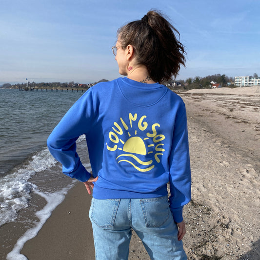 Sweatshirt SUNSET (bright blue/pastel yellow) loving soul