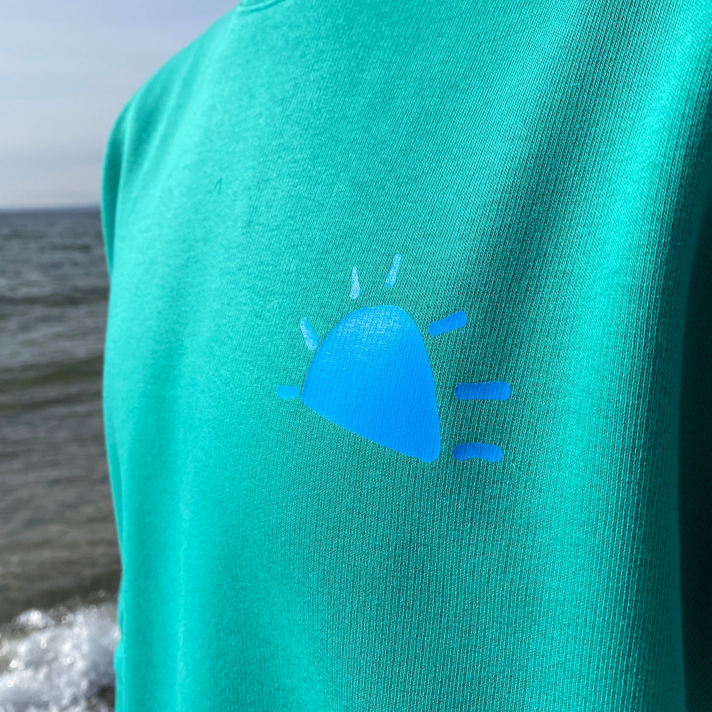 Sweatshirt SUNSET (go green/neon blue) loving soul