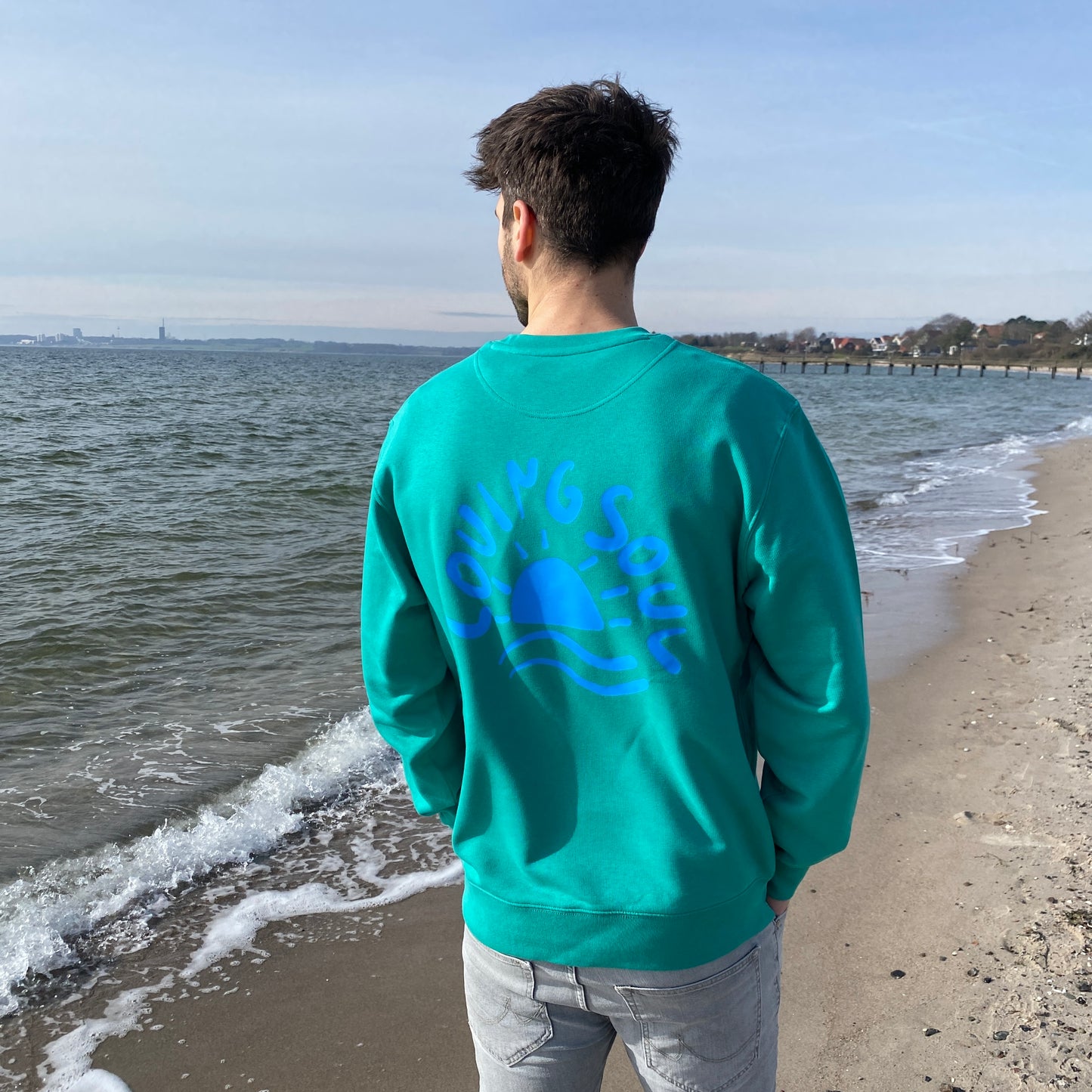 Sweatshirt SUNSET (go green/neon blue) loving soul