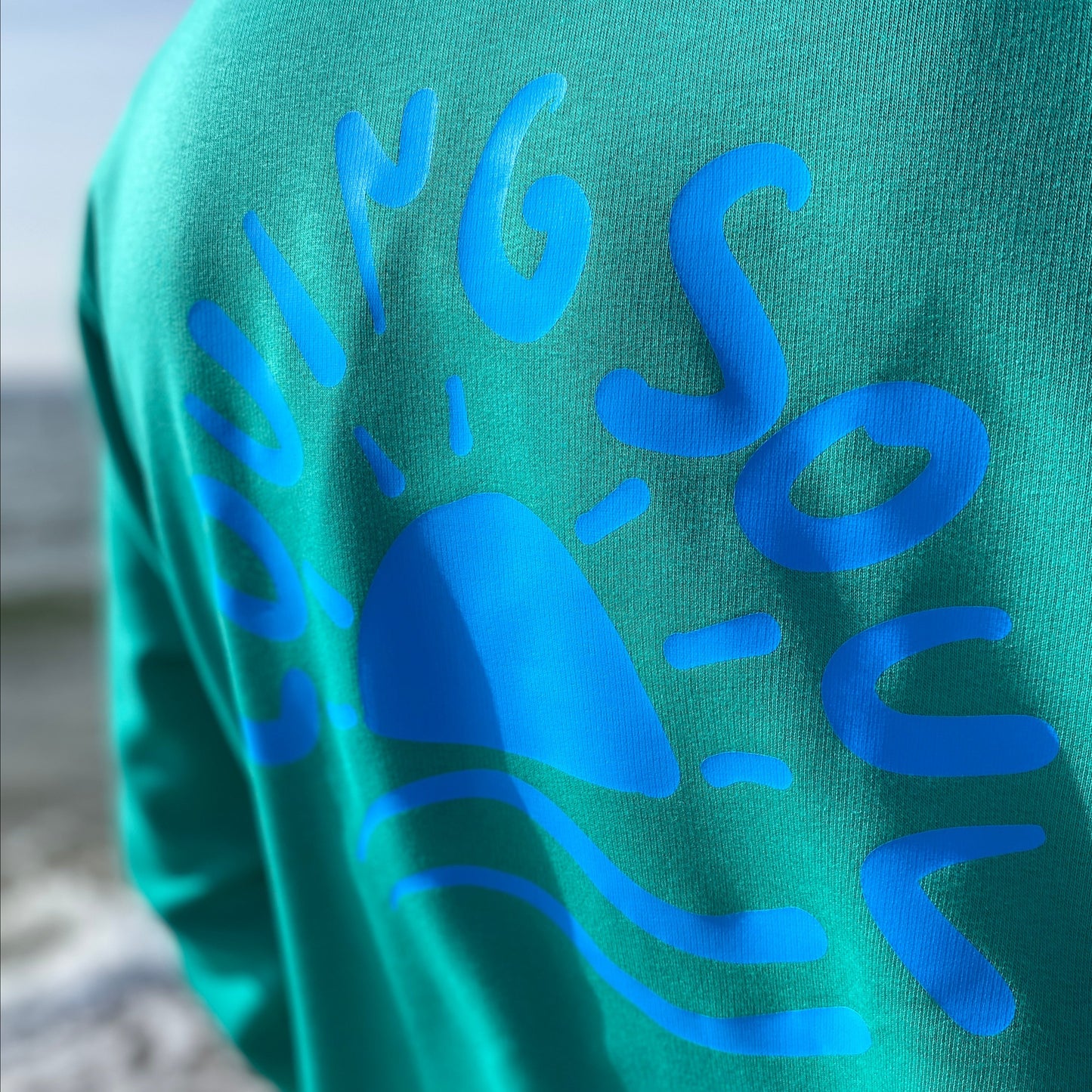 Sweatshirt SUNSET (go green/neon blue) loving soul