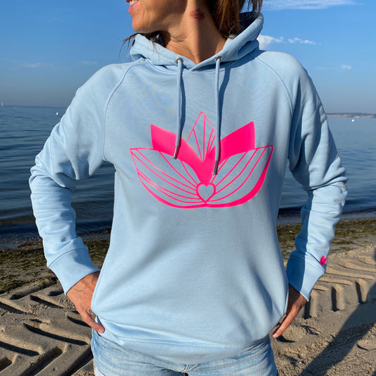 Kapuzenpullover Hoodie LOTUS (sky blue/pink) lovingsoul
