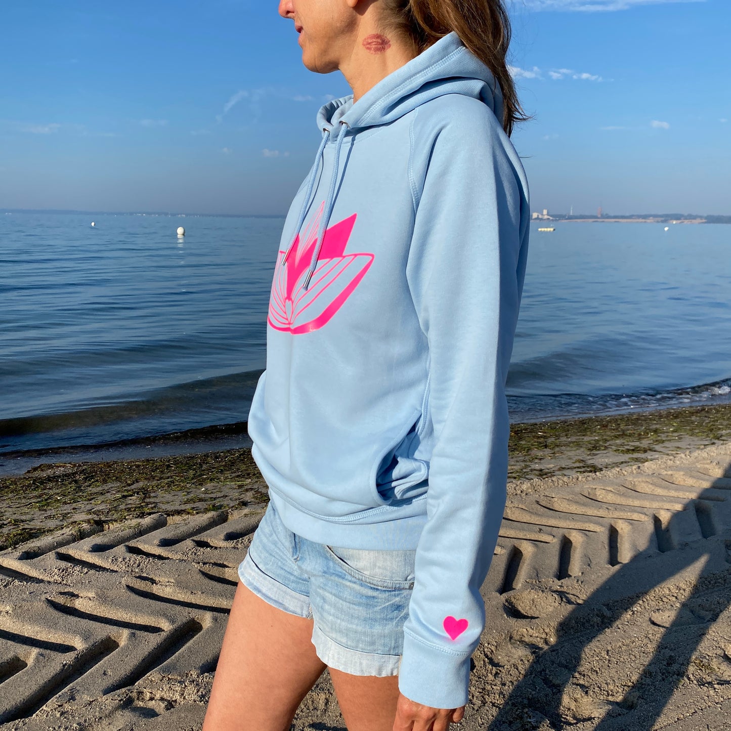 Kapuzenpullover Hoodie LOTUS (sky blue/pink) lovingsoul