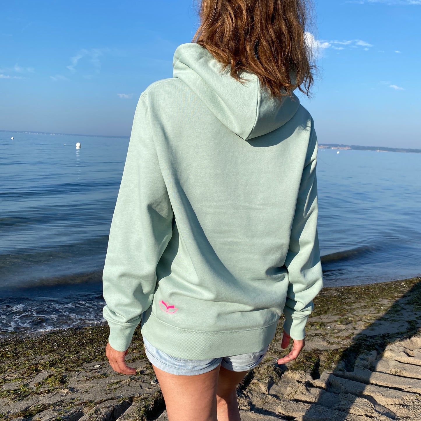 Kapuzenpullover Hoodie GLÜCKLICH (aloe/pink) loving soul