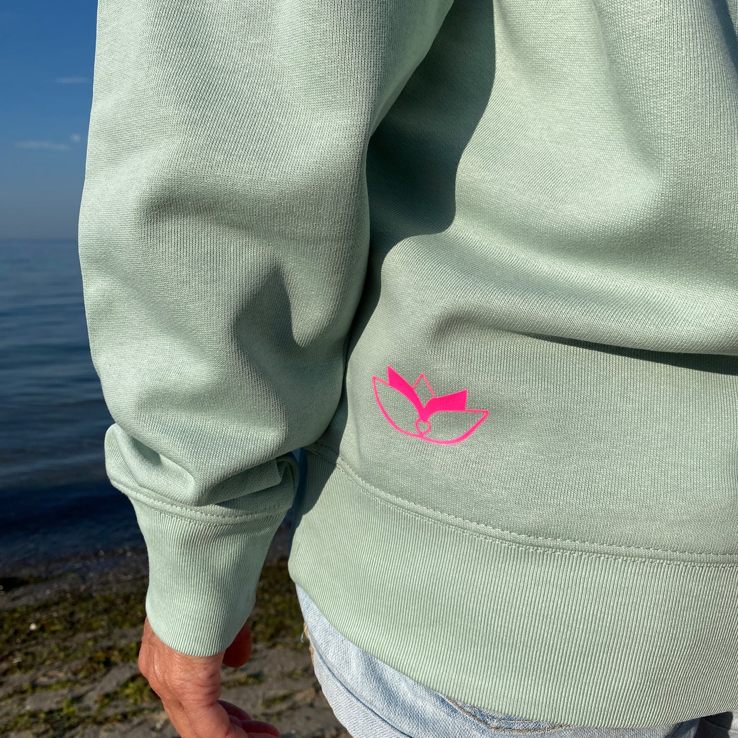 Kapuzenpullover Hoodie GLÜCKLICH (aloe/pink) loving soul