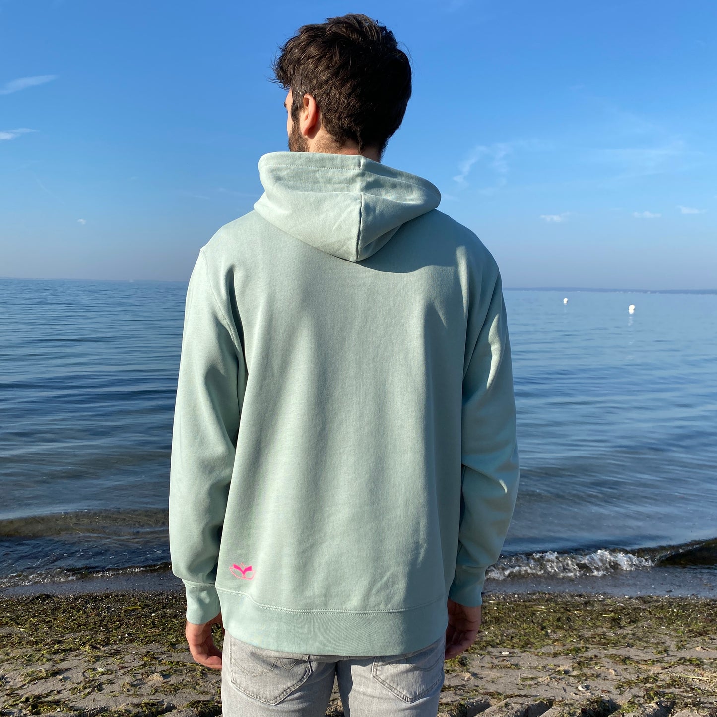 Kapuzenpullover Hoodie GLÜCKLICH (aloe/pink) loving soul