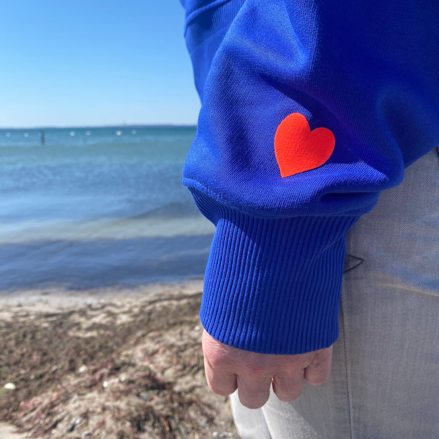 Sweatshirt OM (worker blue/orange) loving soul