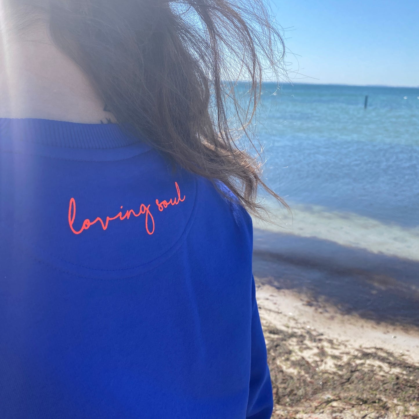 Sweatshirt OM (worker blue/orange) loving soul