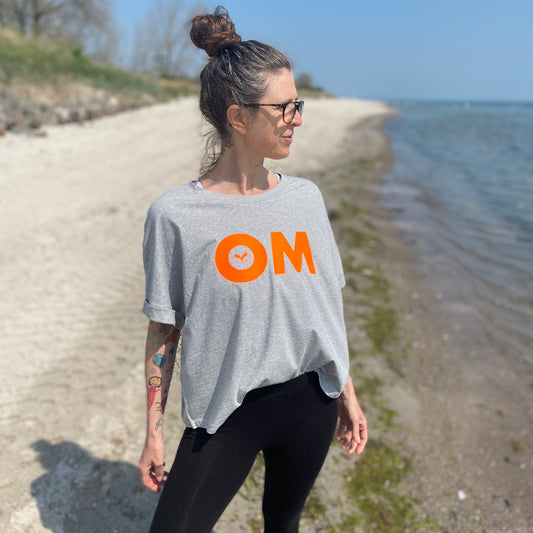 T-Shirt OM (heather grey/orange) loving soul