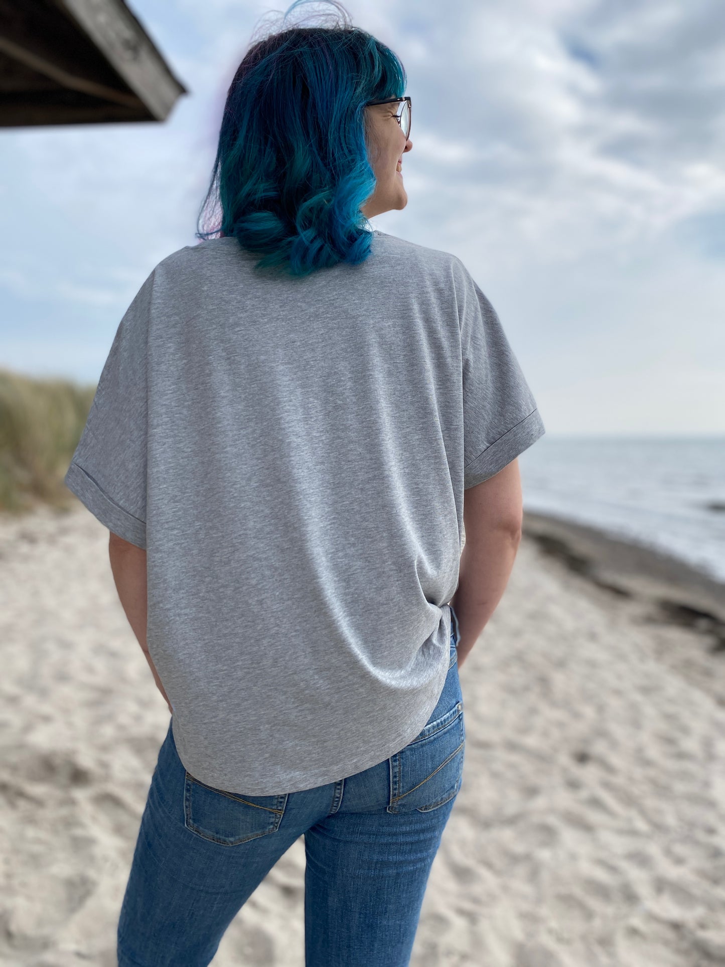 T-Shirt GLÜCKLICH (heather grey/rainbow) loving soul
