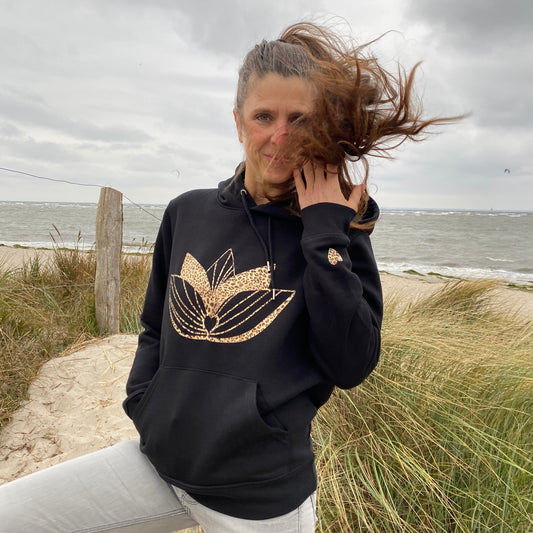 Kapuzenpullover Hoodie LOTUS (black/leo) loving soul