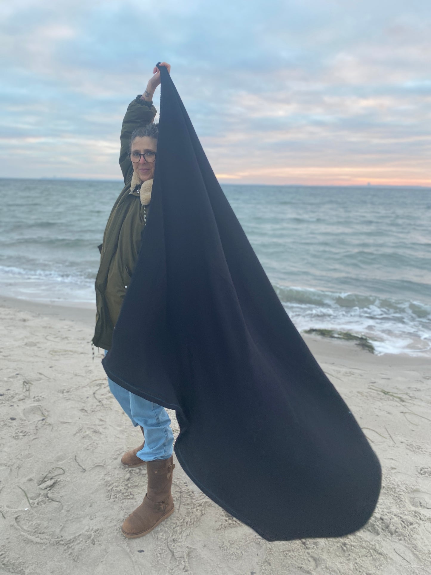 Musselintuch (schwarz) loving soul