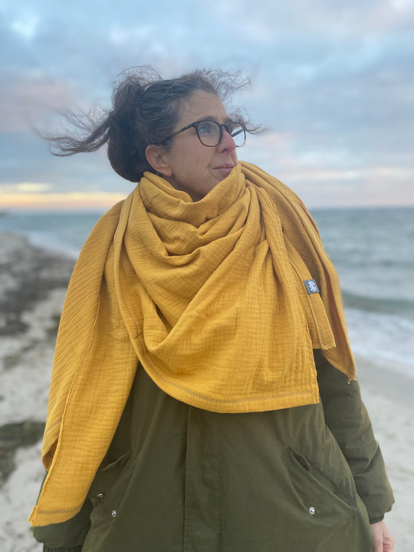 Musselintuch (senfgelb) loving soul