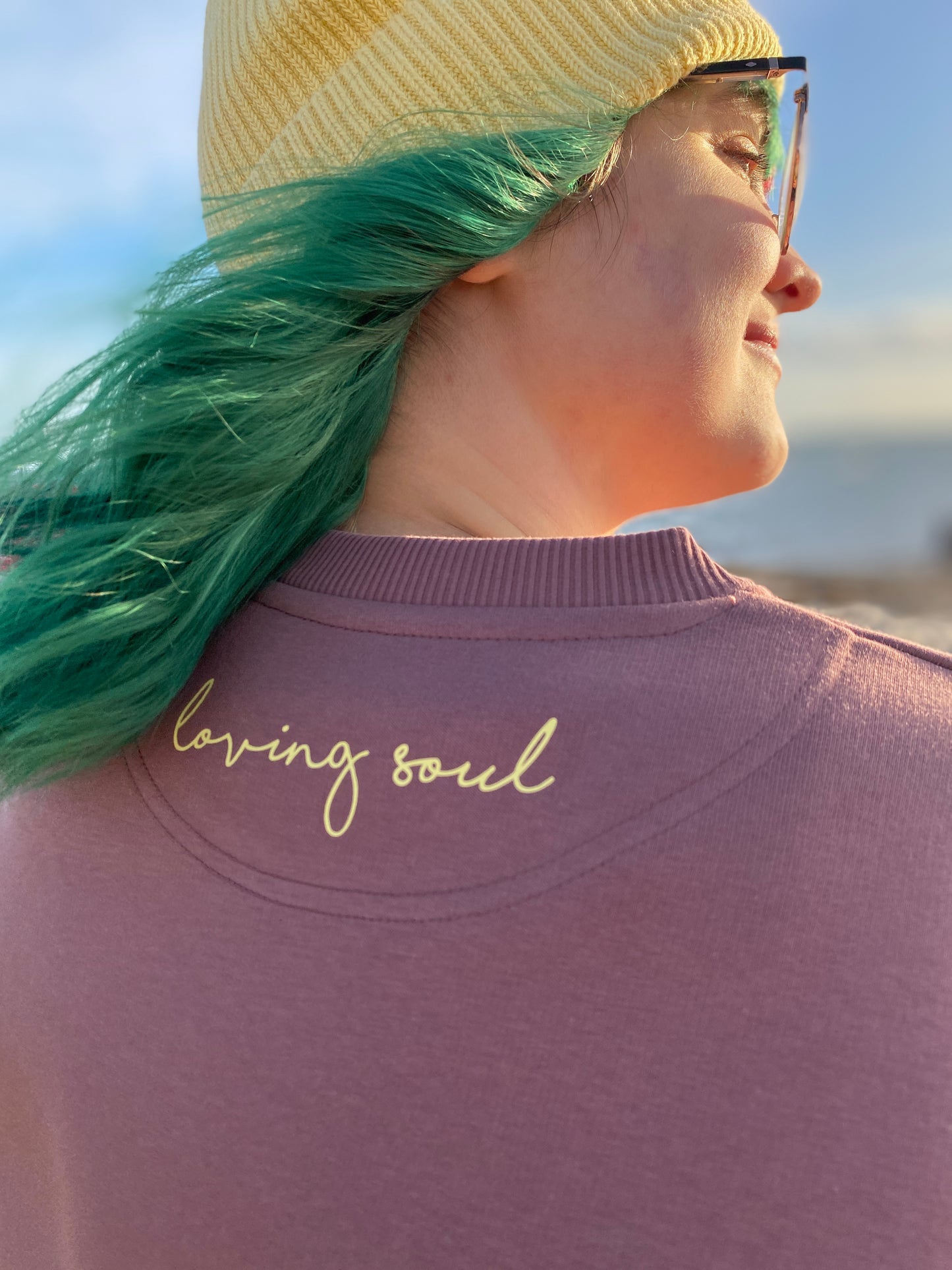 Sweatshirt HERZ (coffee/pastel yellow) loving soul