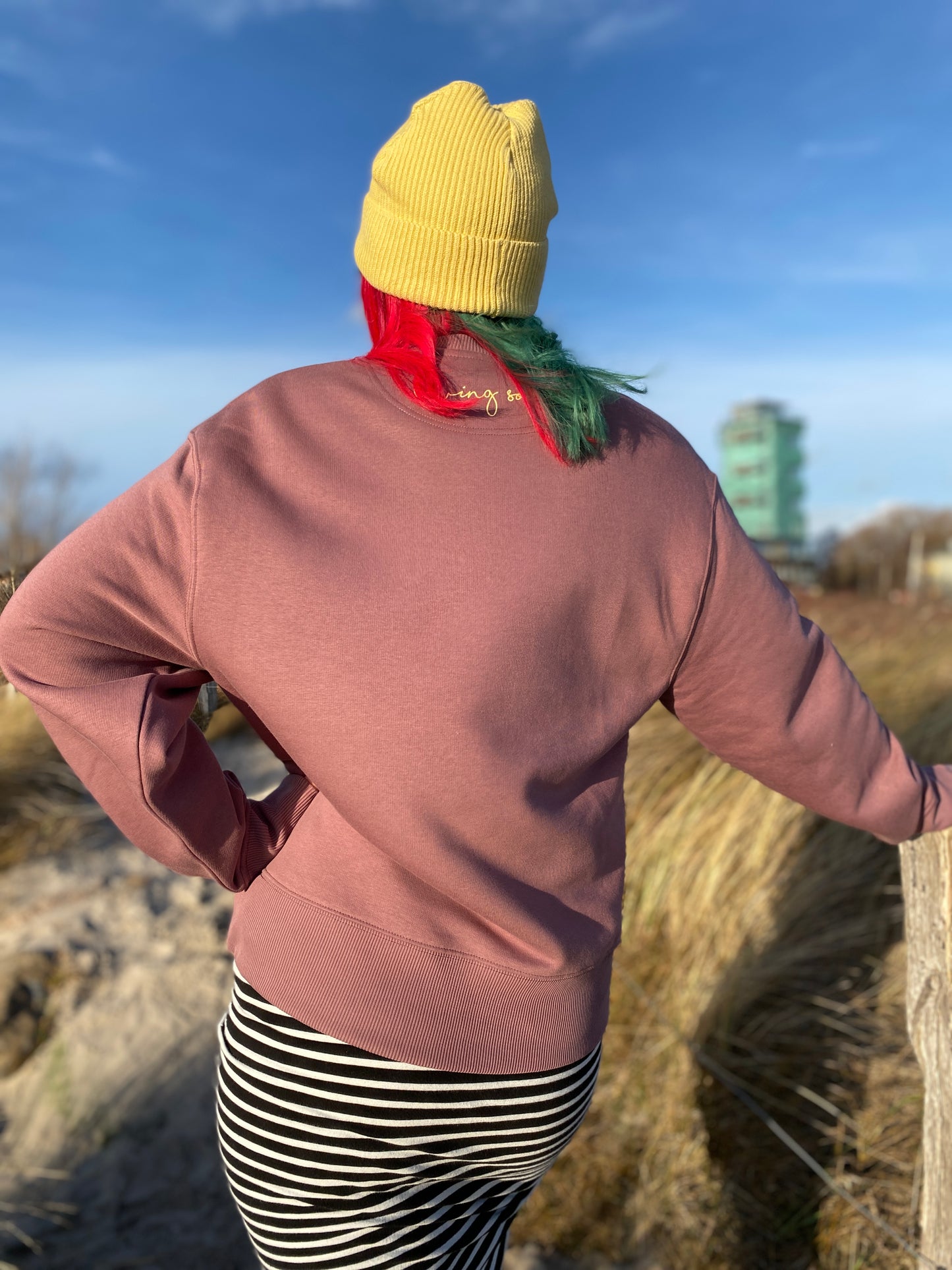 Sweatshirt HERZ (coffee/pastel yellow) loving soul