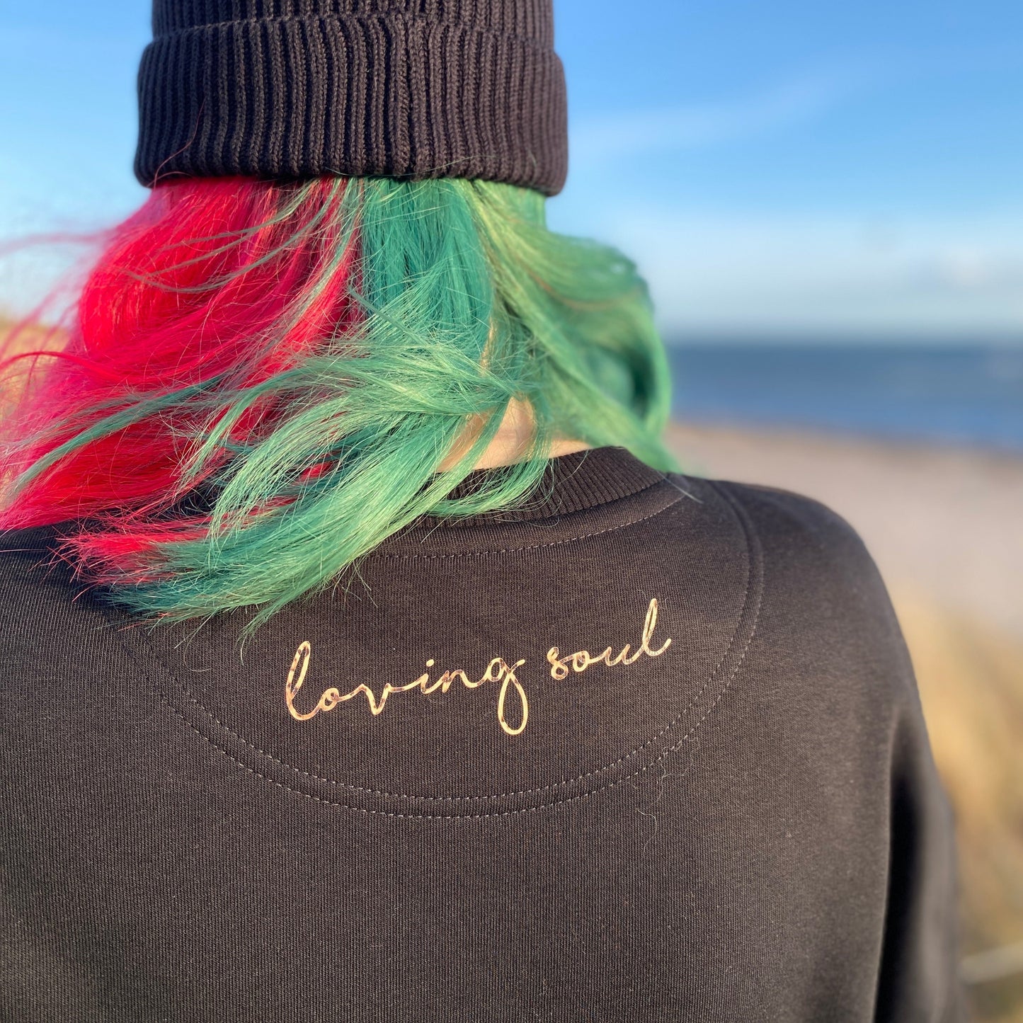 Sweatshirt HERZ (black/leo) loving soul