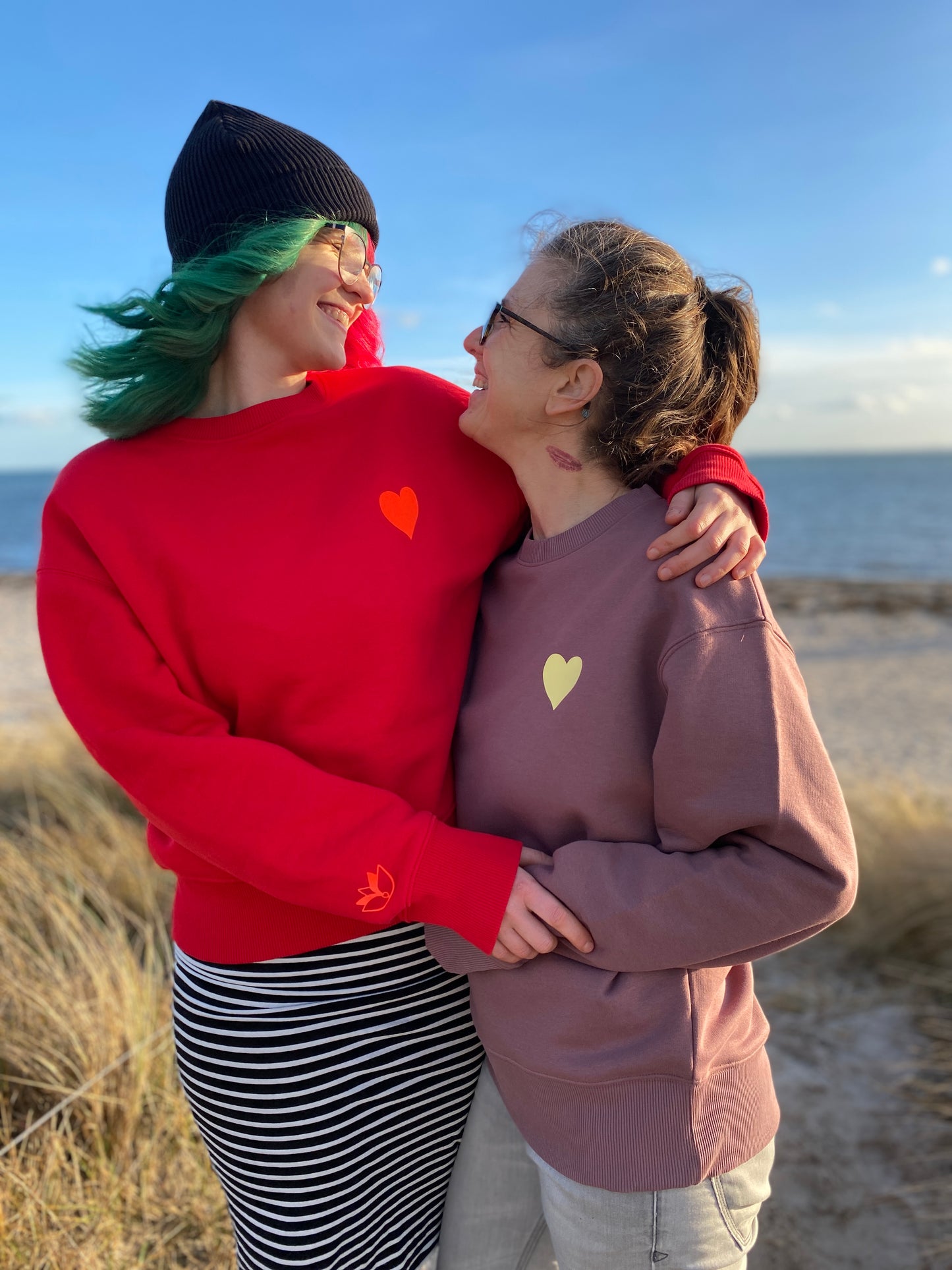 Sweatshirt HERZ (coffee/pastel yellow) loving soul
