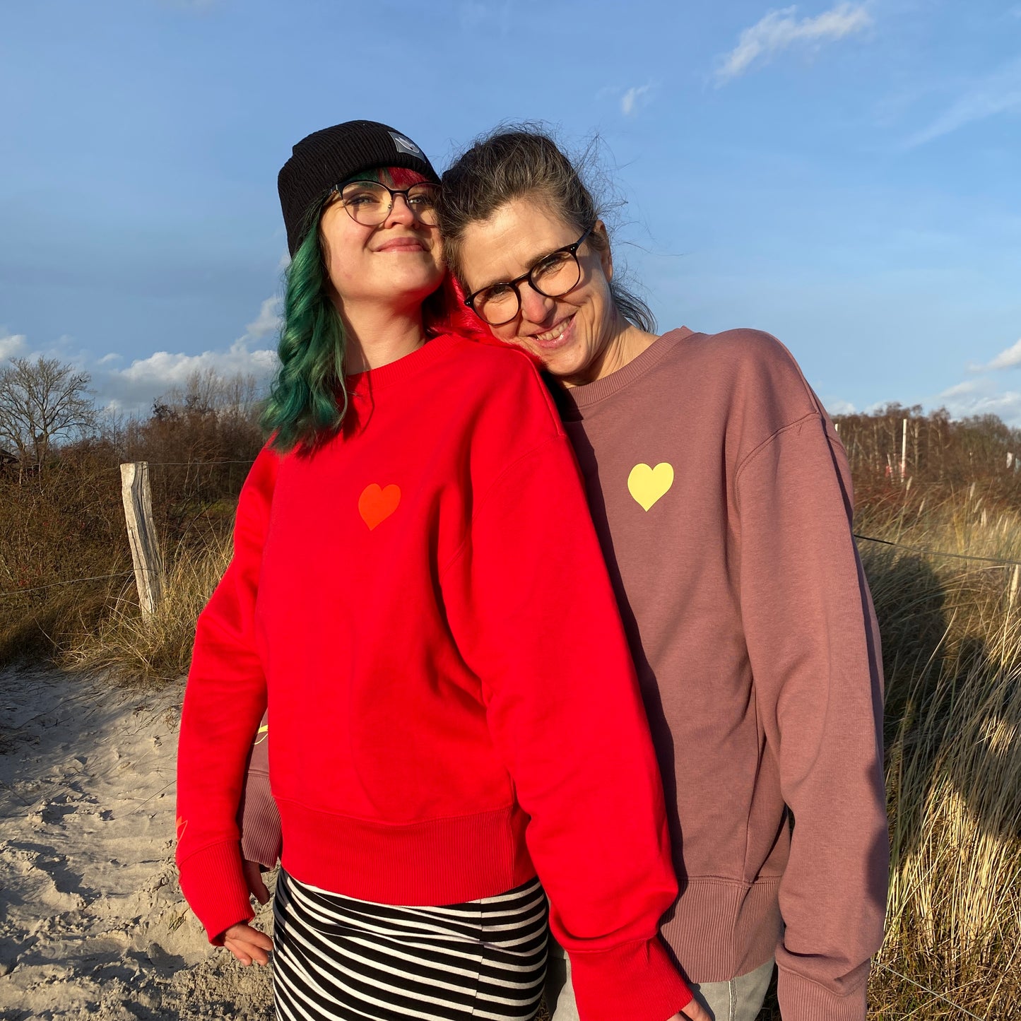 Sweatshirt HERZ (coffee/pastel yellow) loving soul