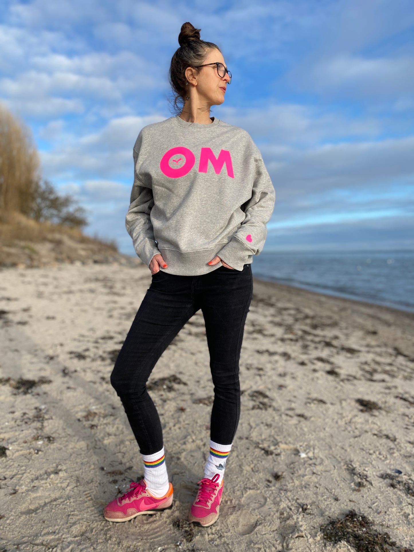 Sweatshirt OM (heather grey/pink) loving soul