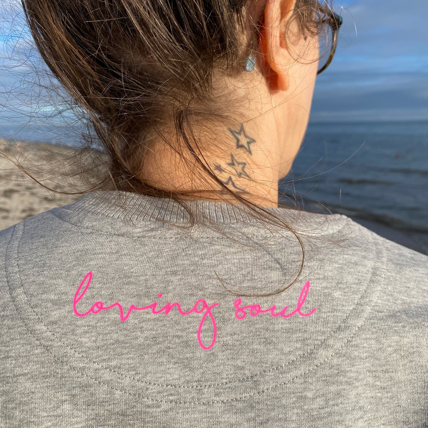 Sweatshirt OM (heather grey/pink) loving soul