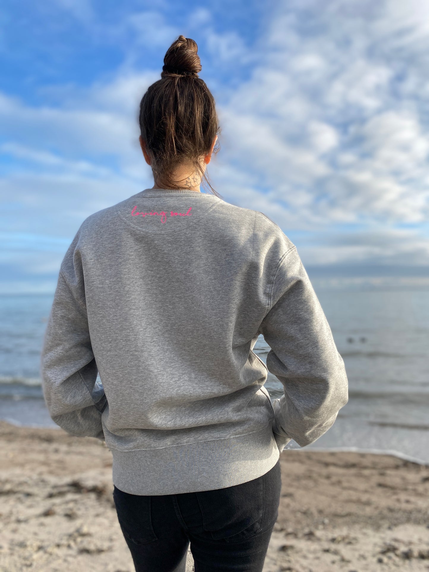 Sweatshirt OM (heather grey/pink) loving soul
