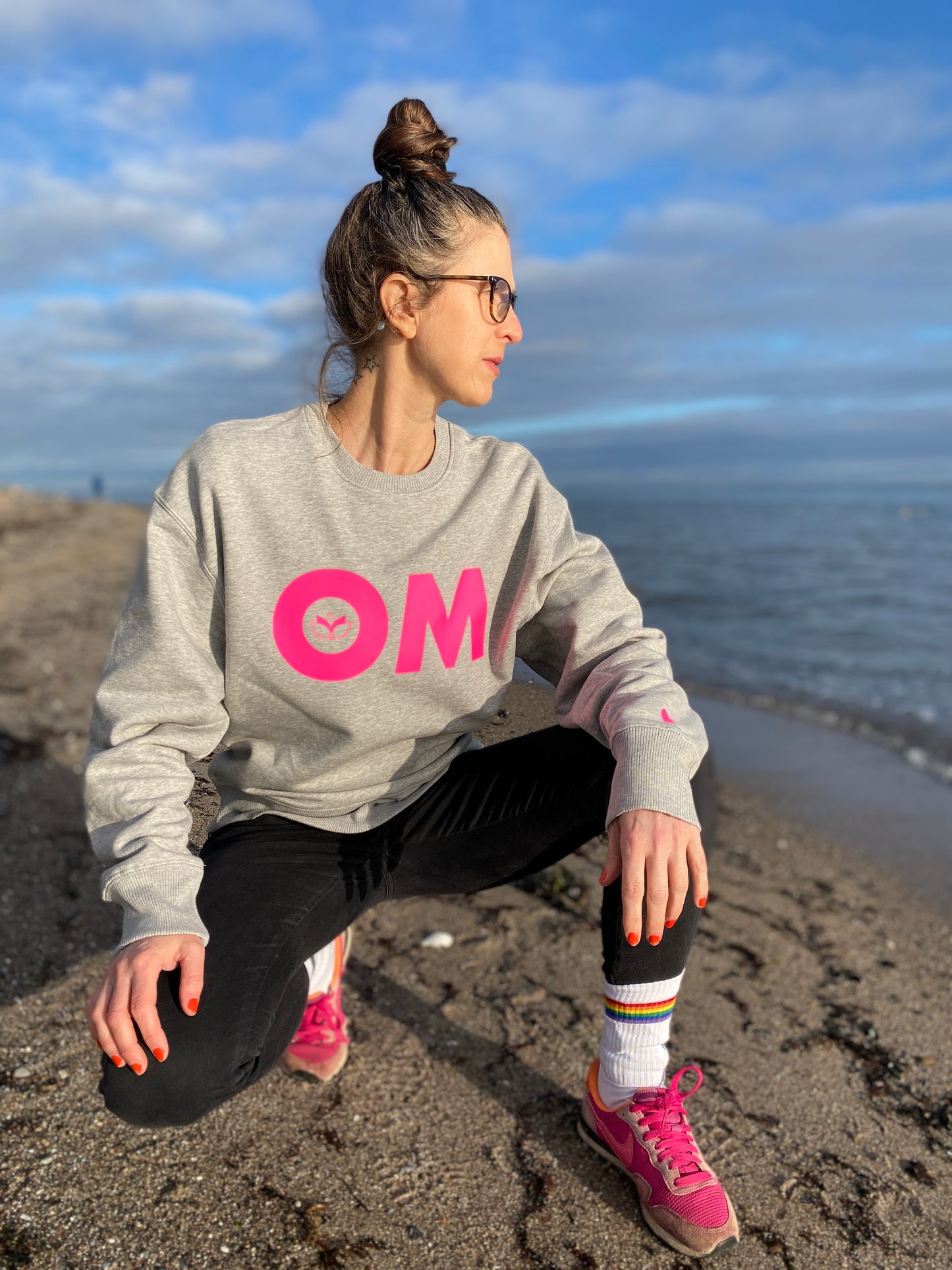 Sweatshirt OM (heather grey/pink) loving soul