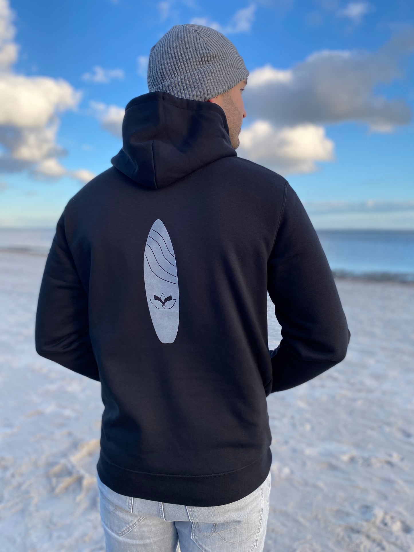 Kapuzenpullover Hoodie SOUL ZONE SURFBOARD (black/grey) loving soul