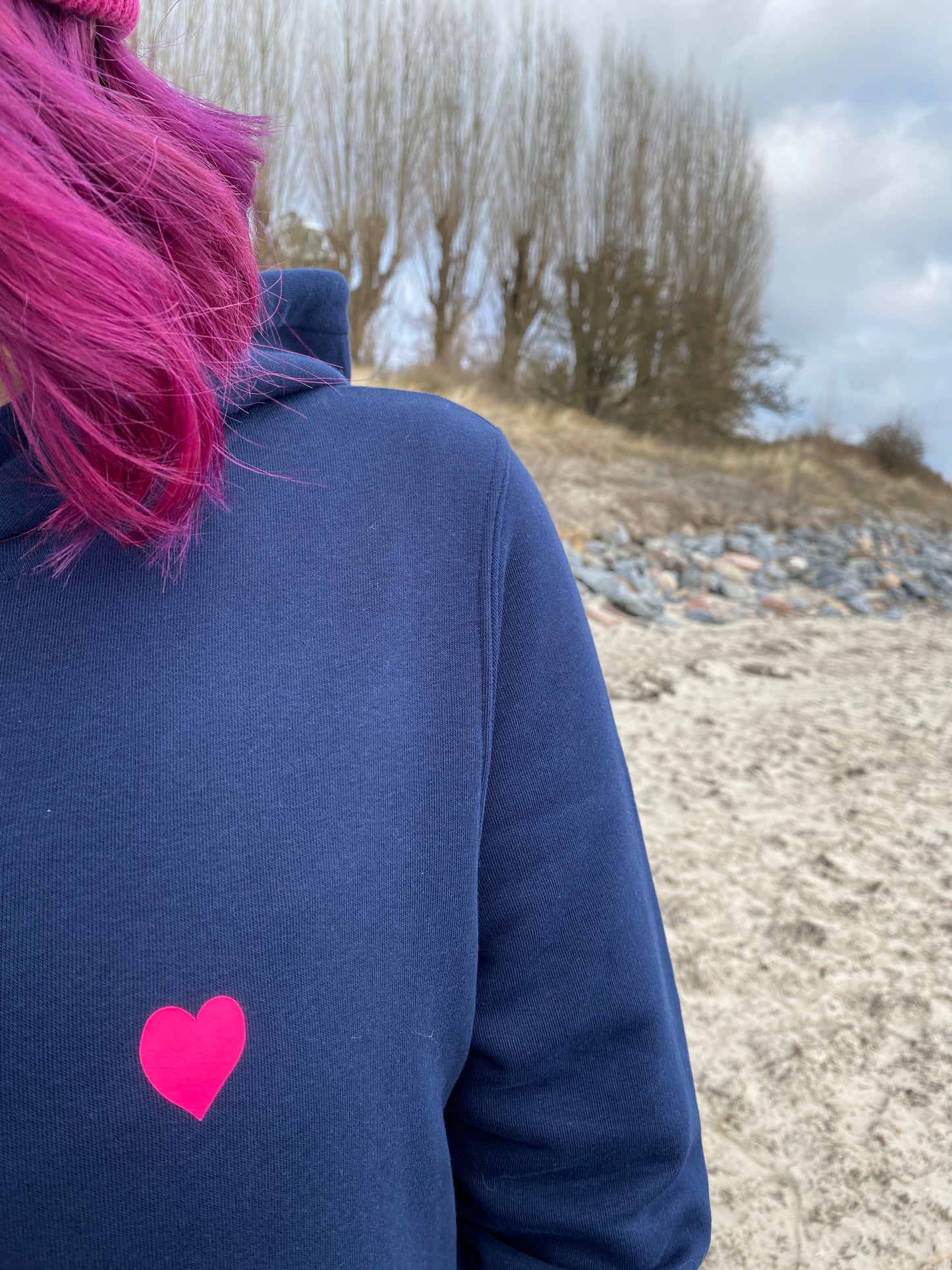 Sweatkleid mit Kapuze HERZ SURFBOARD (navy/pink) loving soul