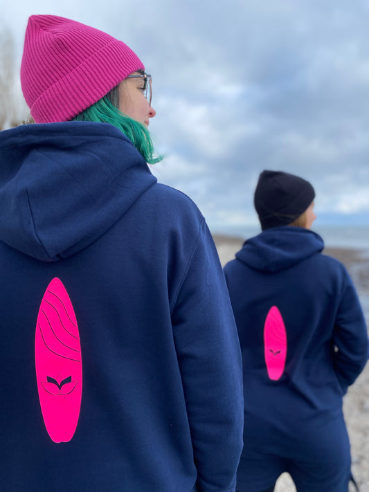 Sweatkleid mit Kapuze HERZ SURFBOARD (navy/pink) loving soul