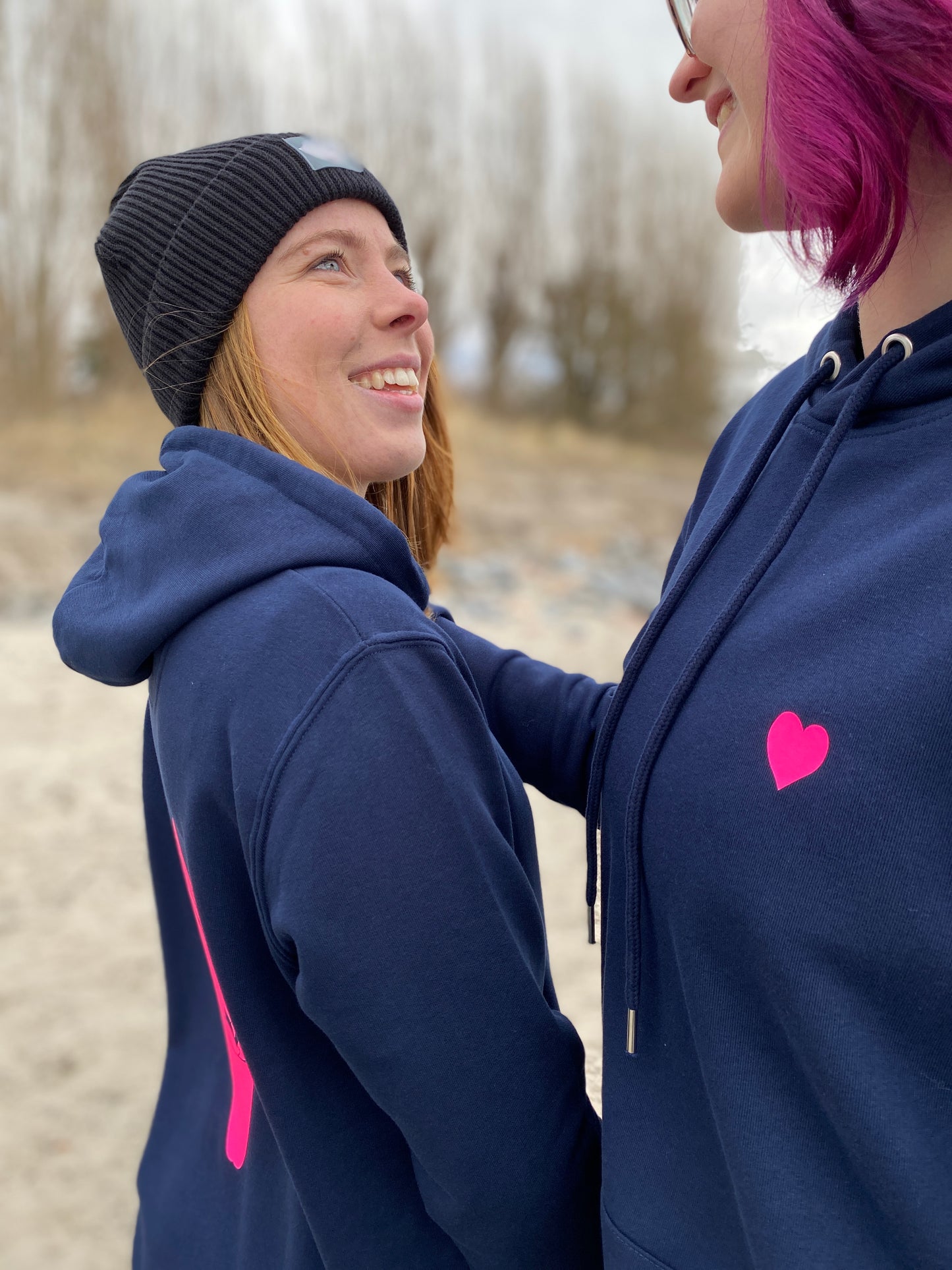 Sweatkleid mit Kapuze HERZ SURFBOARD (navy/pink) loving soul