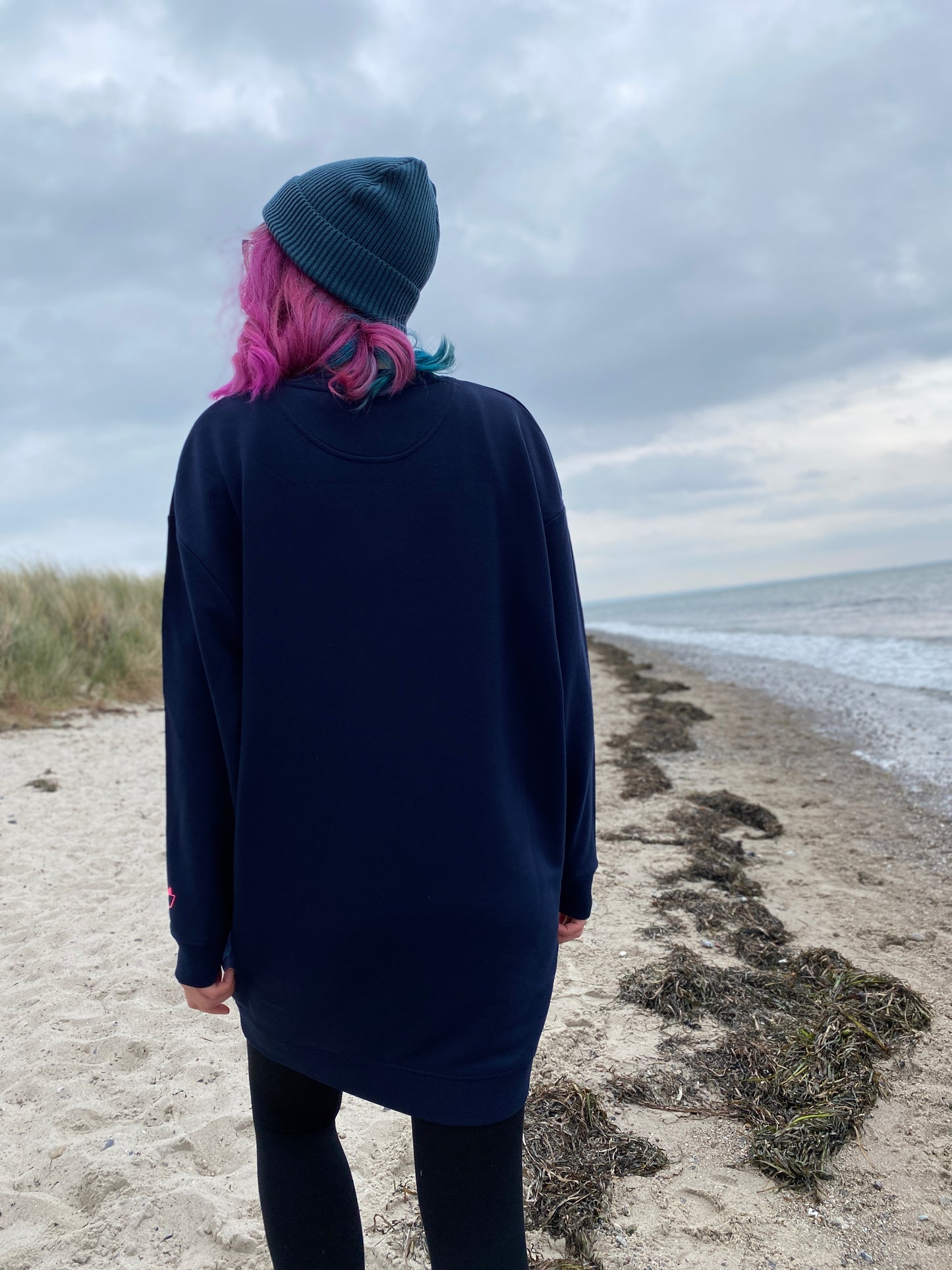 Sweatkleid GLÜCKLICH (navy/pink) loving soul