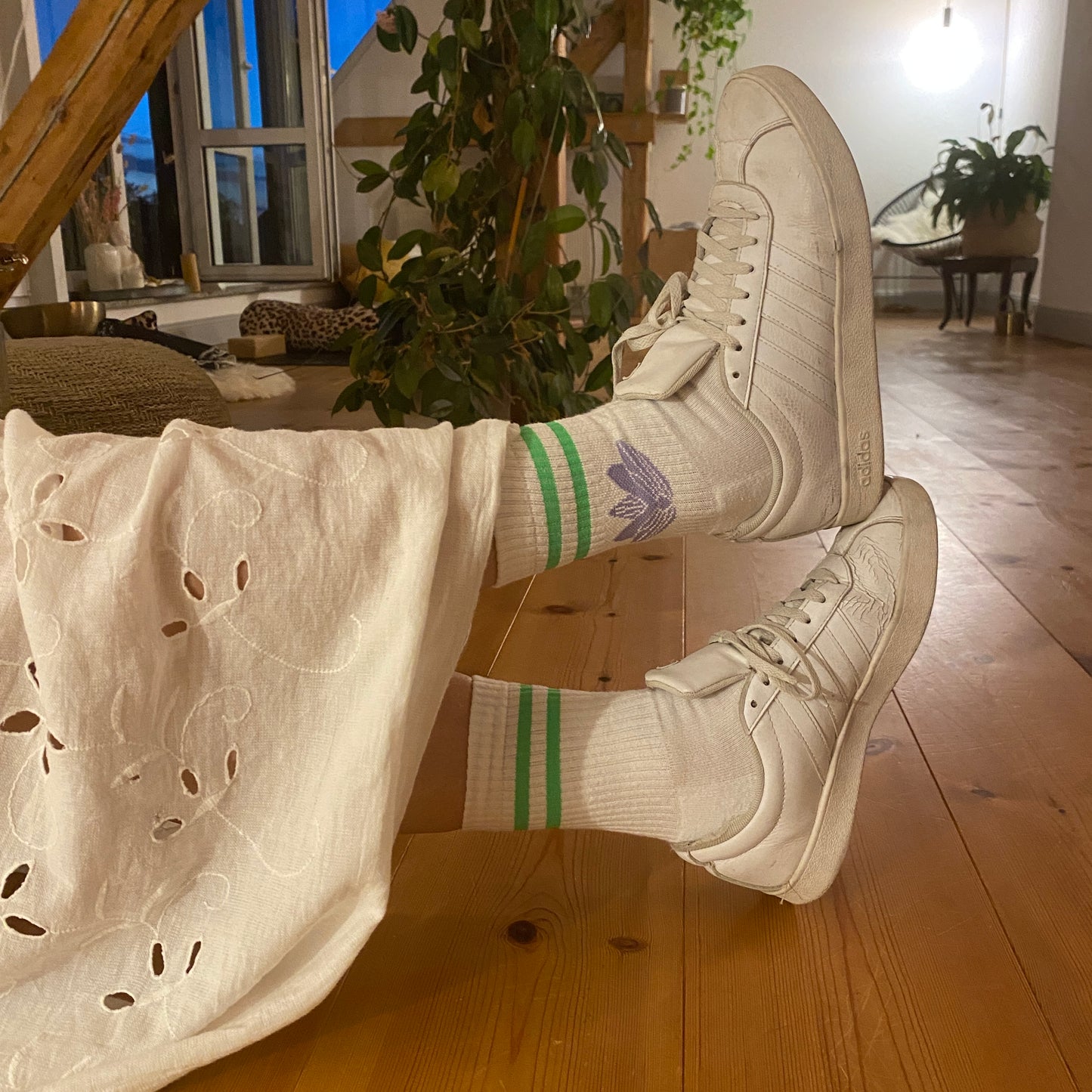 Socken LOTUS (weiß/lila/mint) loving soul