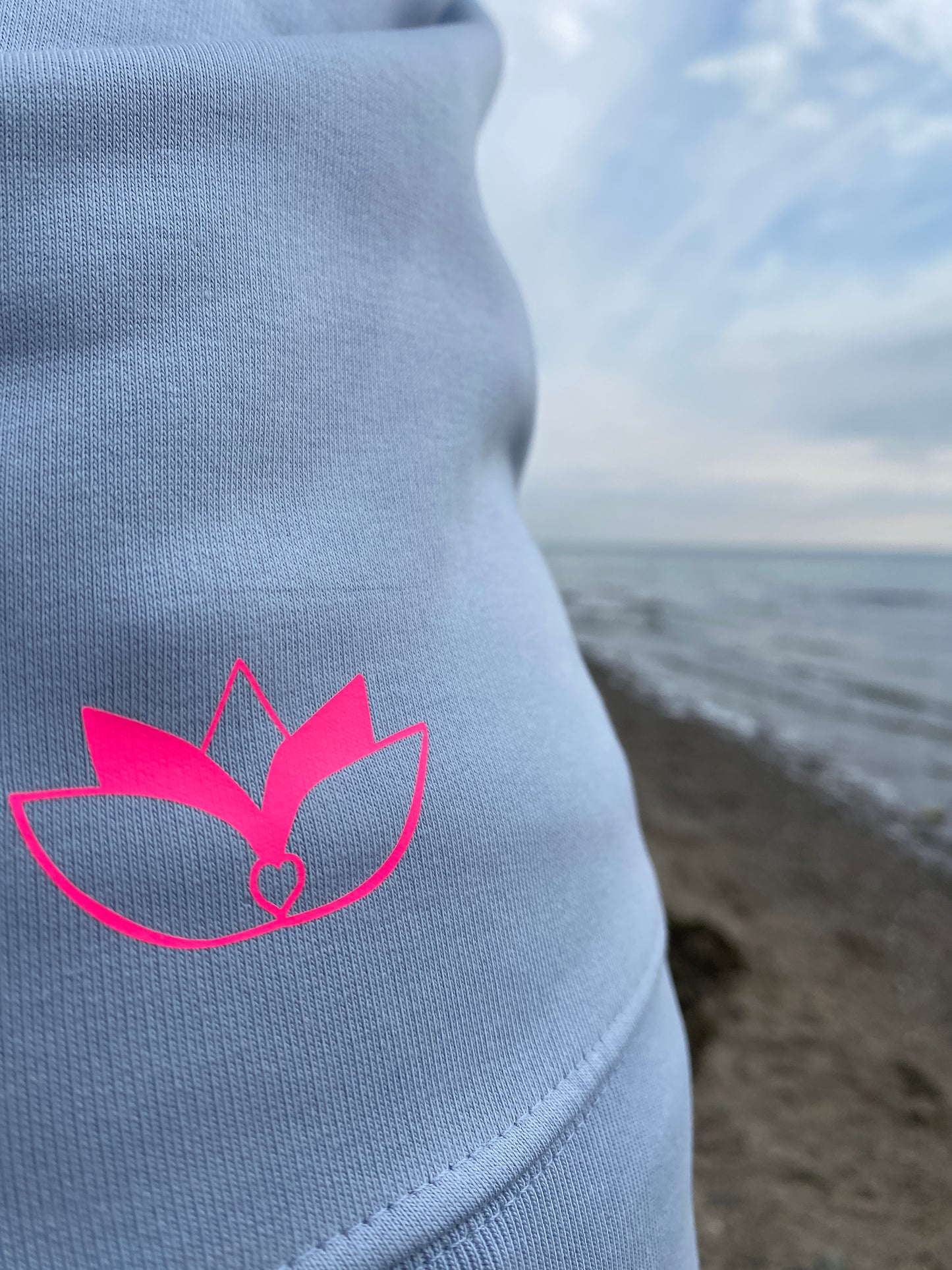 Kapuzenpullover Hoodie GLÜCKLICH (serene blue/pink) loving soul