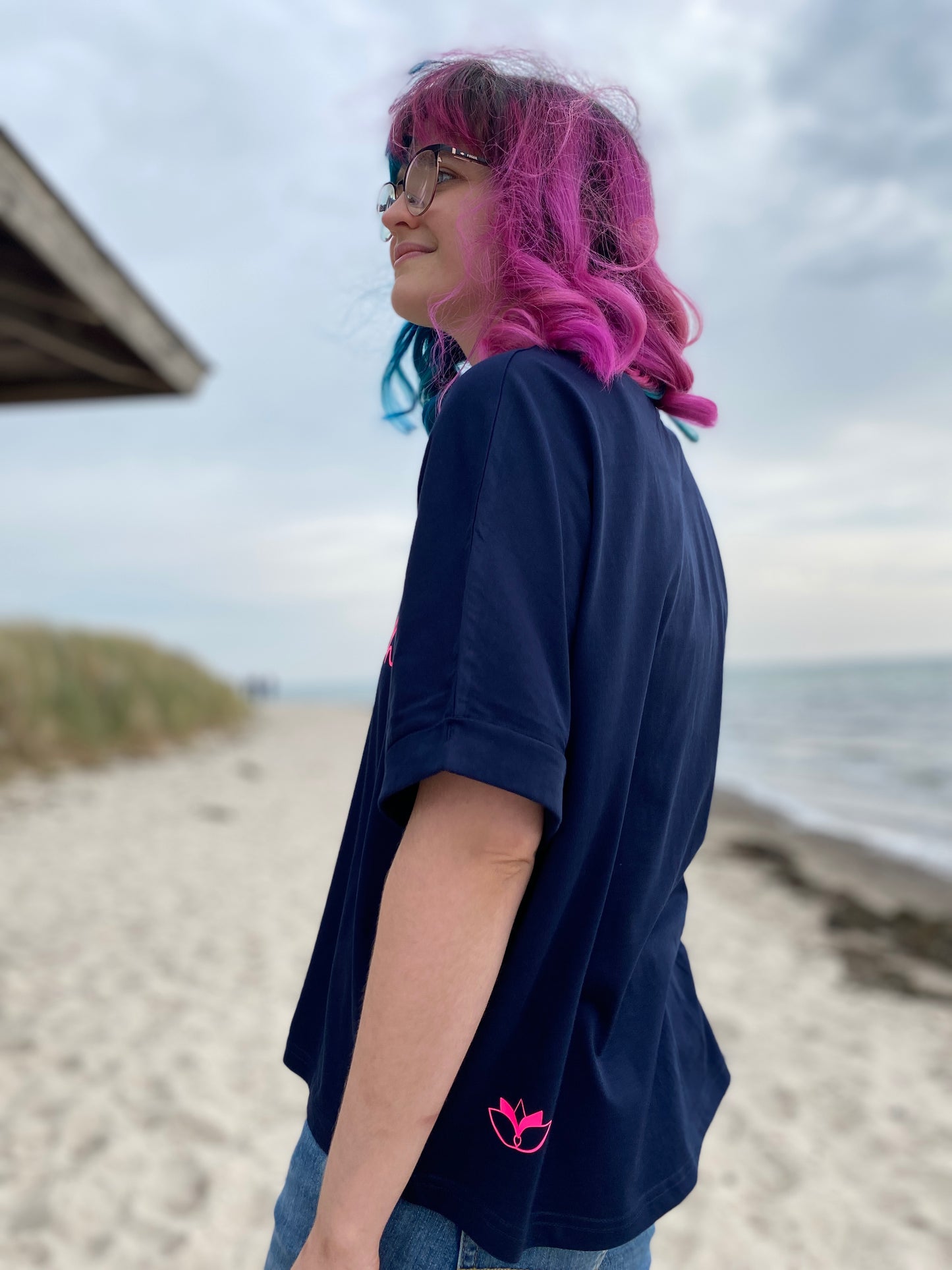 T-Shirt GLÜCKLICH (navy/pink) loving soul