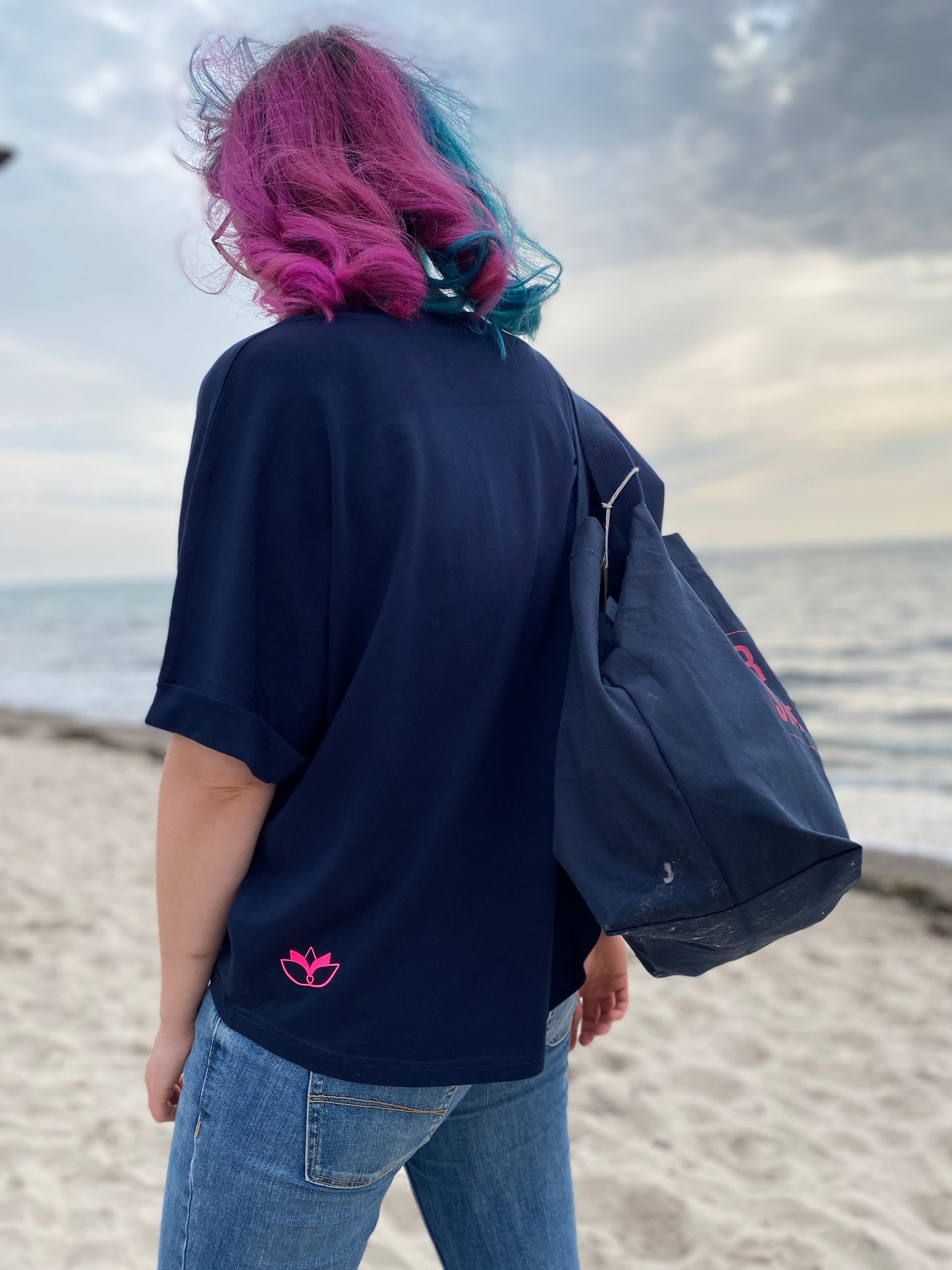 T-Shirt GLÜCKLICH (navy/pink) loving soul