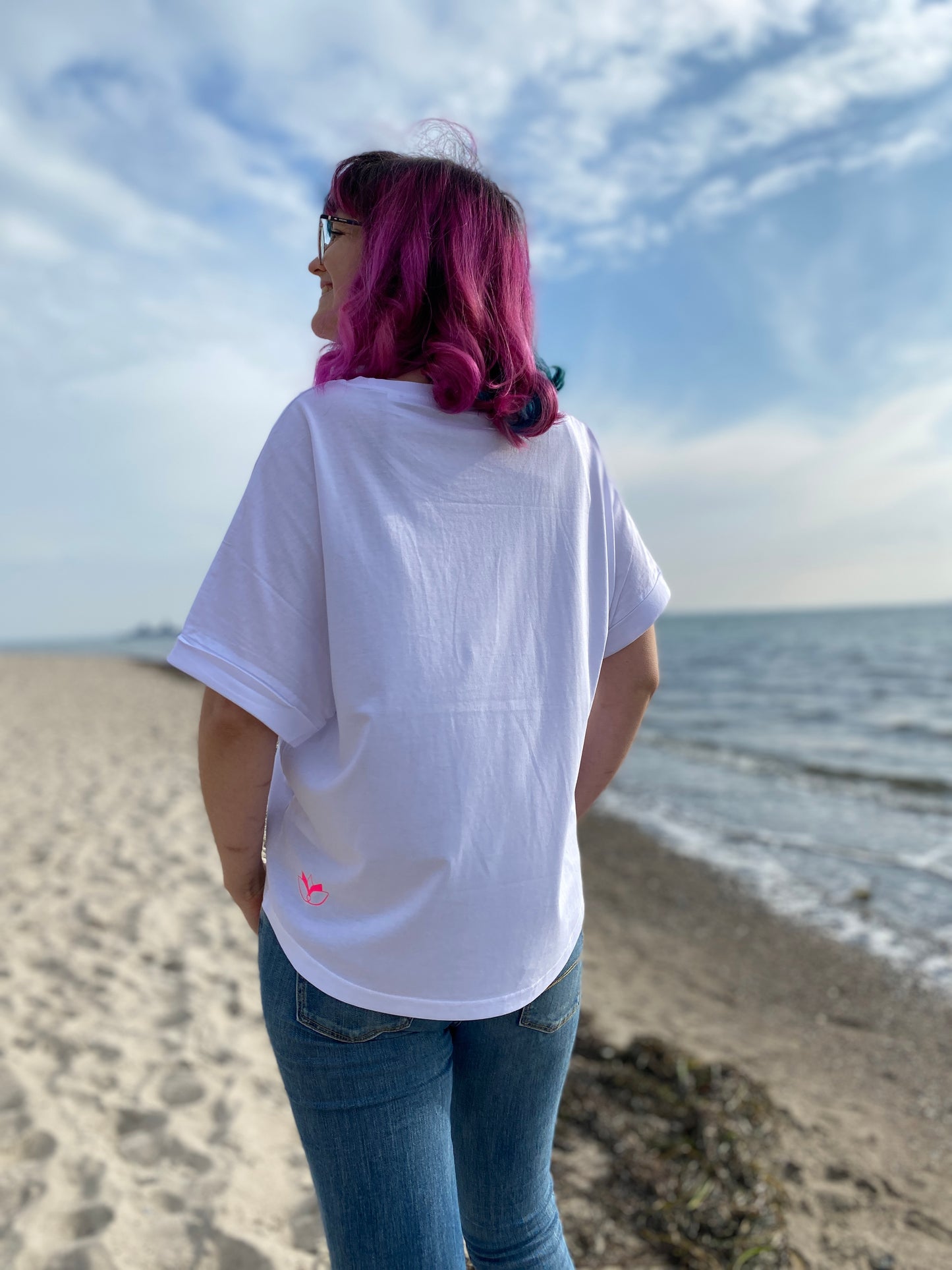T-Shirt GLÜCKLICH (white/pink) loving soul
