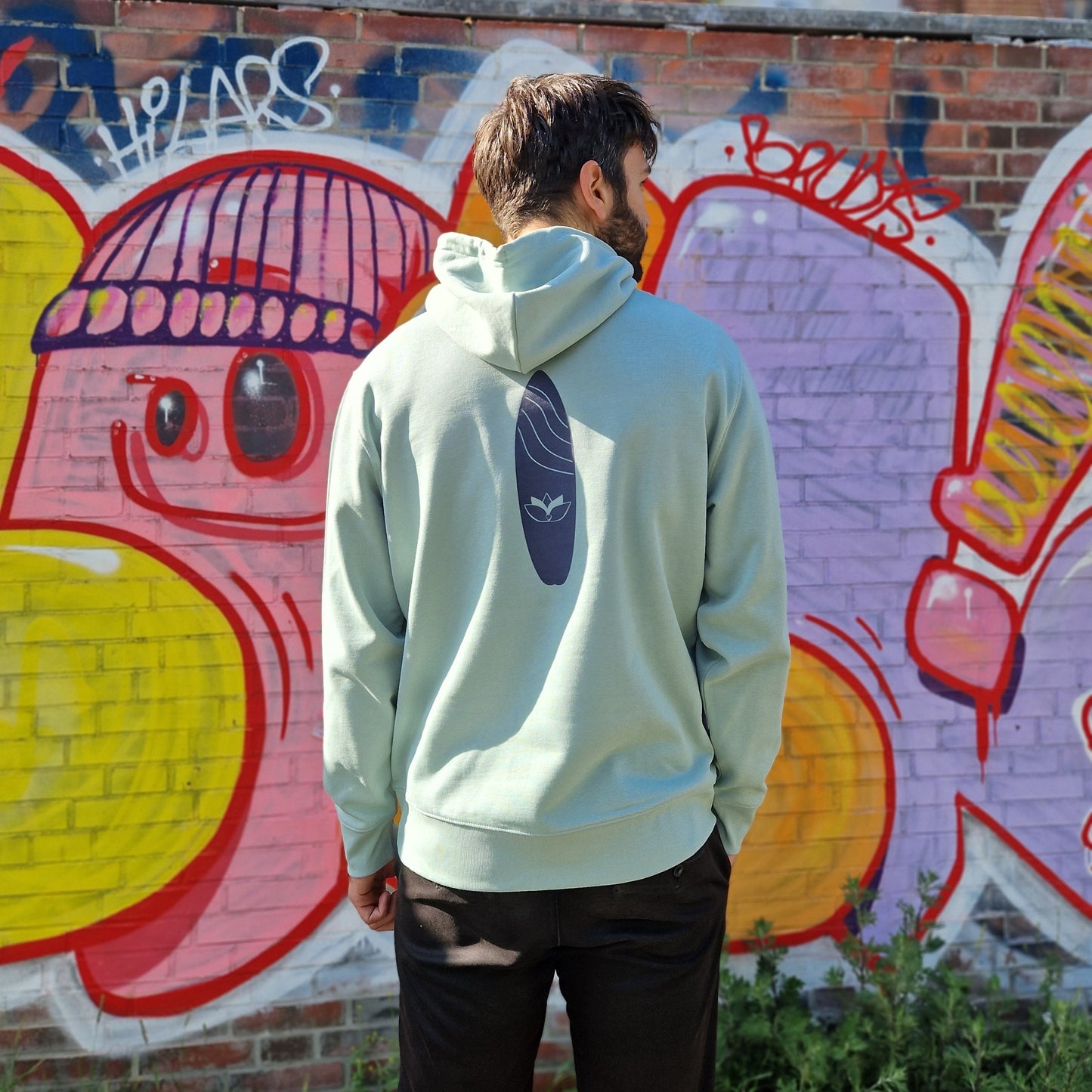 Kapuzenpullover Hoodie SOUL ZONE SURFBOARD (aloe/dark grey) loving soul