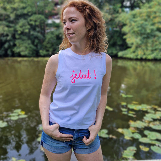 Tank Top JETZT (white/pink) loving soul