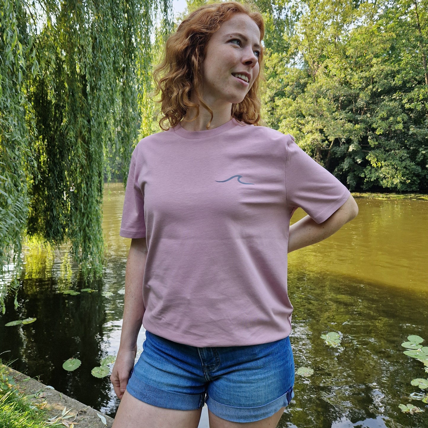 T-Shirt WAVE/SURFBOARD (lilac dream/grey) loving soul