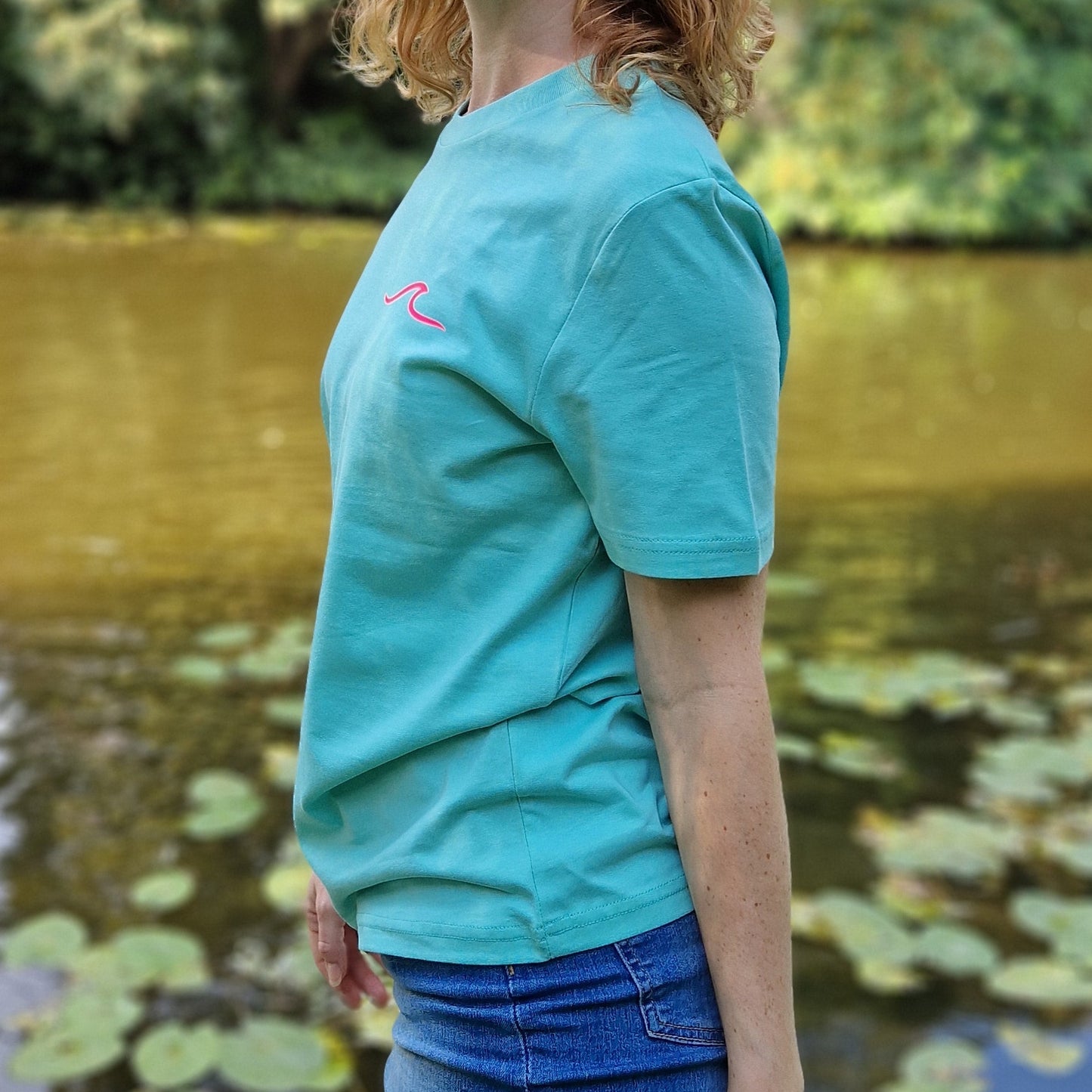 T-Shirt WAVE/SURFBOARD (pool blue/pink) loving soul