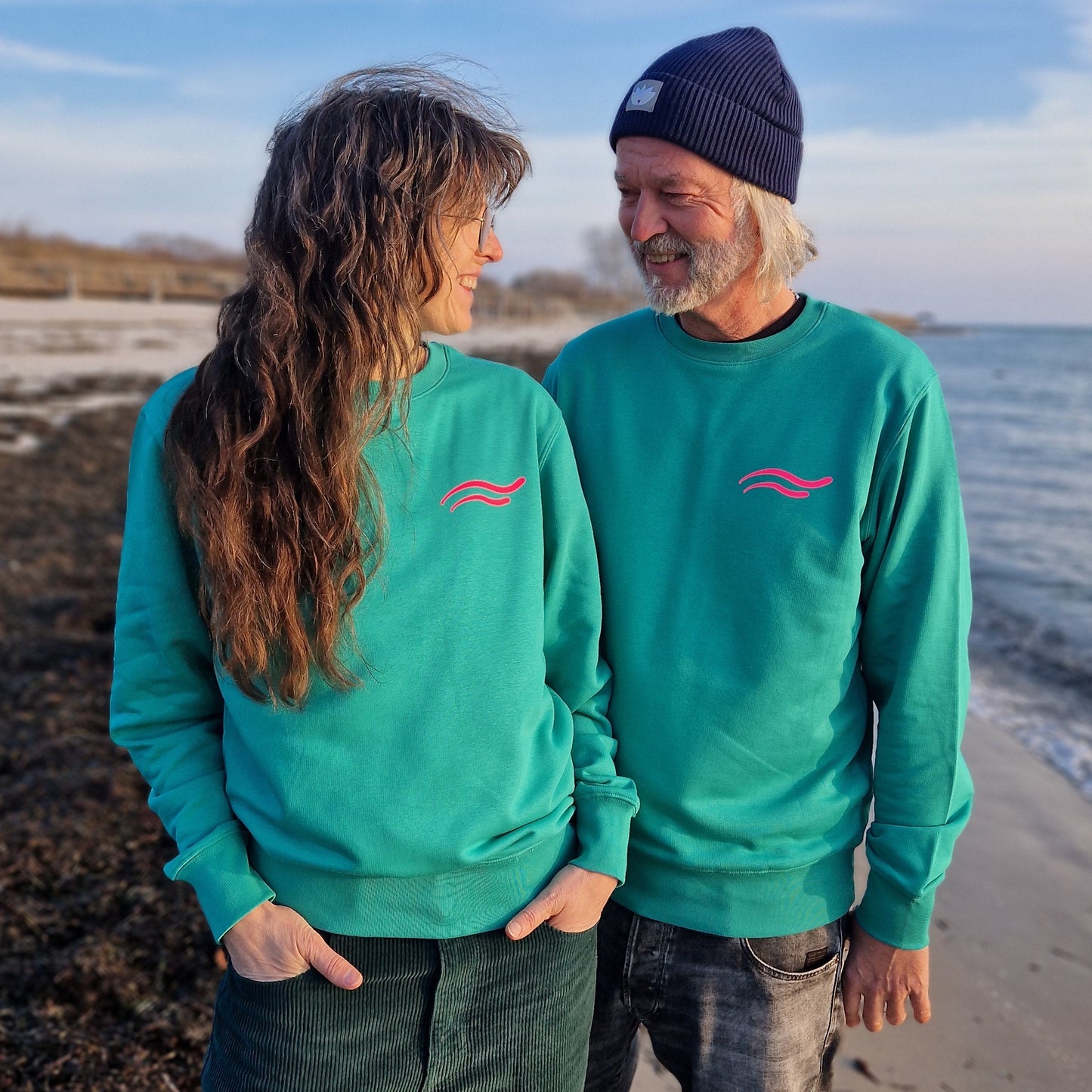 Sweatshirt SUNSET (go green/pink) loving soul