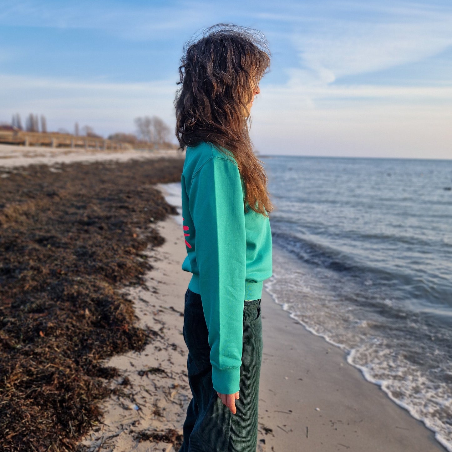 Sweatshirt SUNSET (go green/pink) loving soul