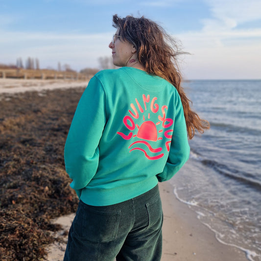 Sweatshirt SUNSET (go green/pink) loving soul