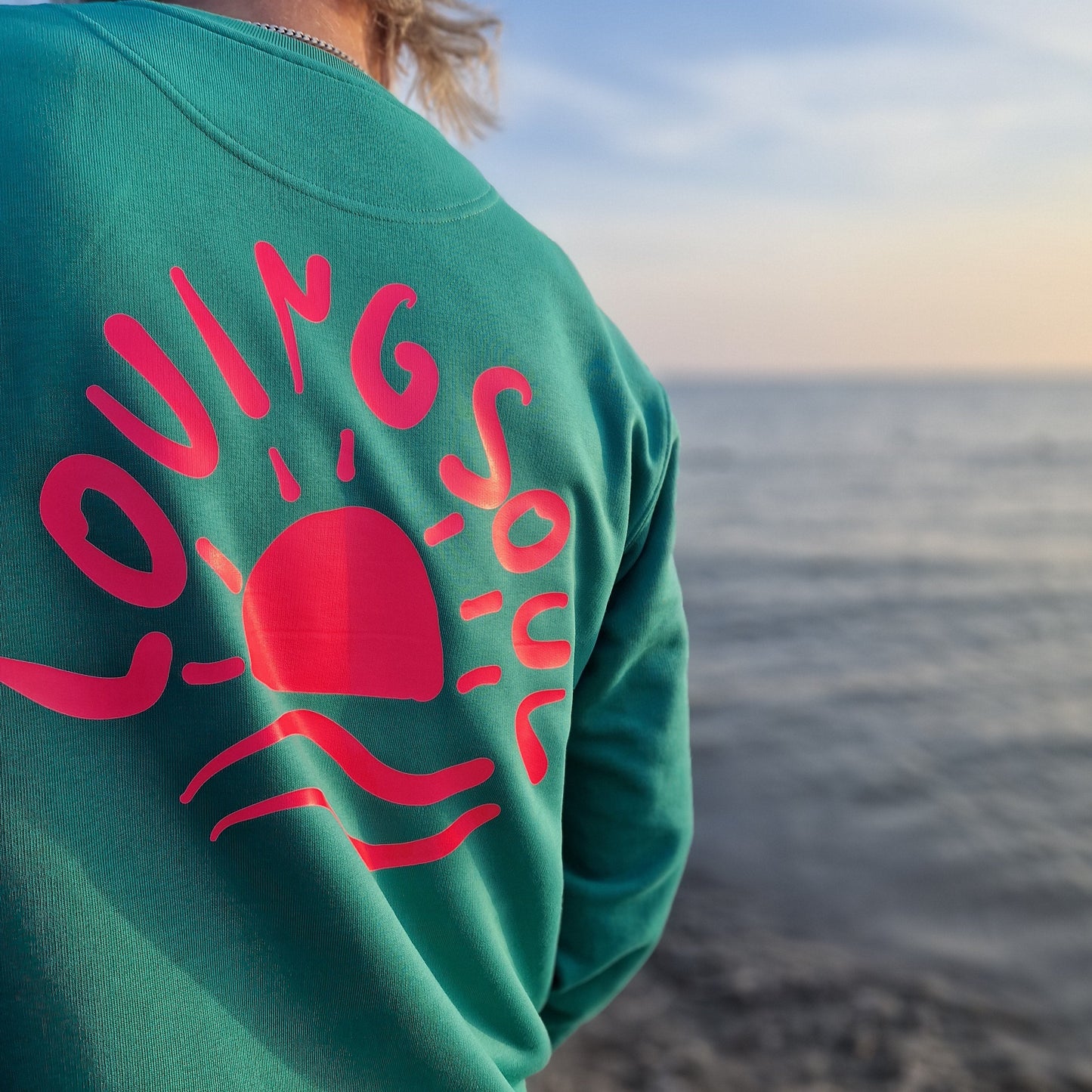 Sweatshirt SUNSET (go green/pink) loving soul