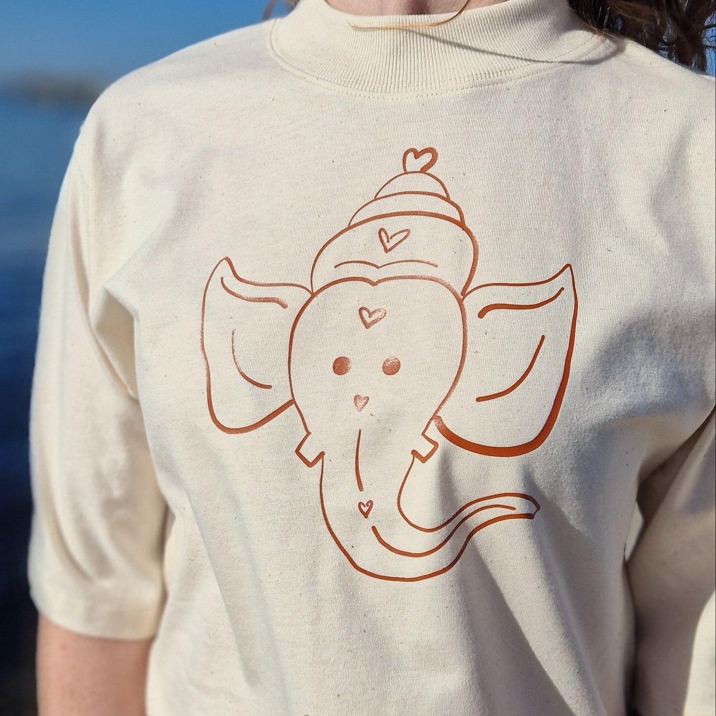 T-Shirt GANESHA (natural raw/texas orange) lovingsoul