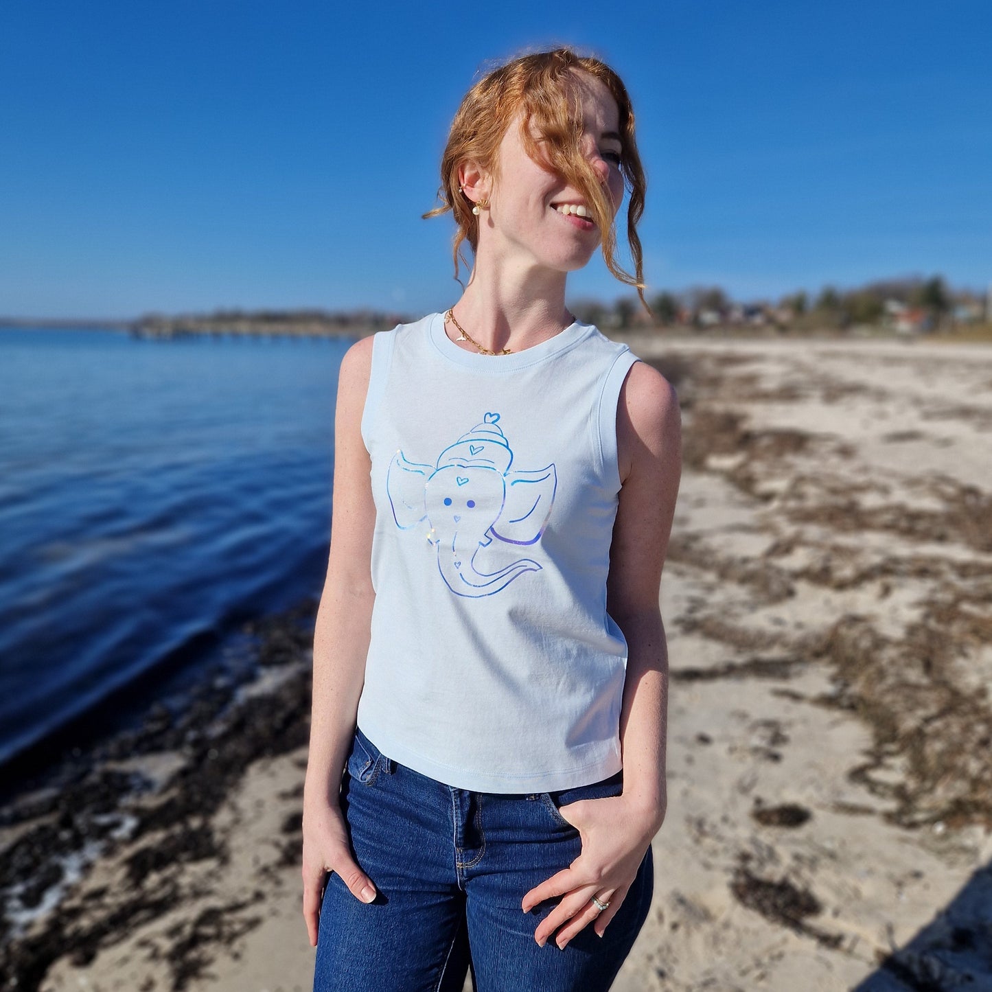 Tank Top GANESHA (blue ice/rainbow) lovingsoul