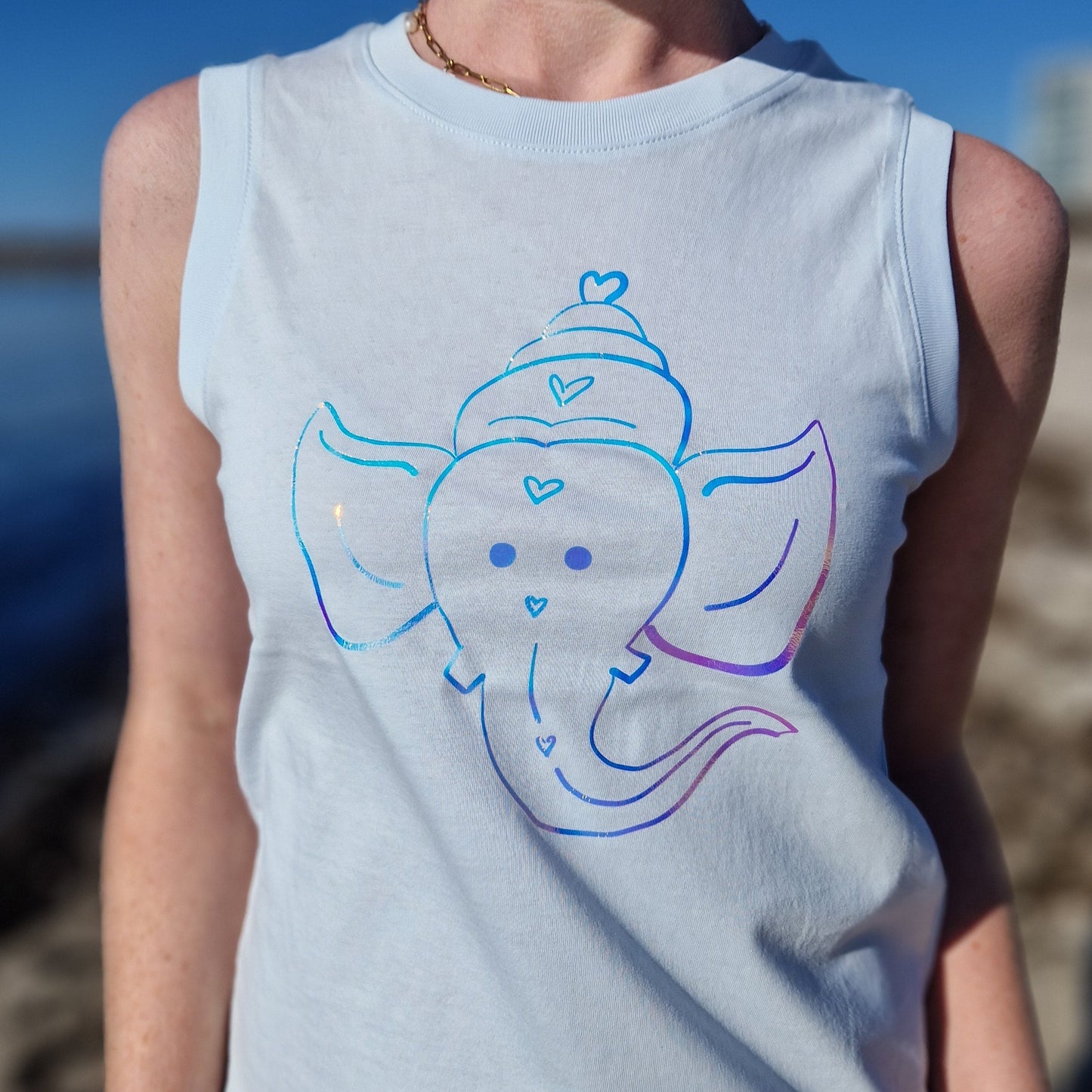 Tank Top GANESHA (blue ice/rainbow) lovingsoul